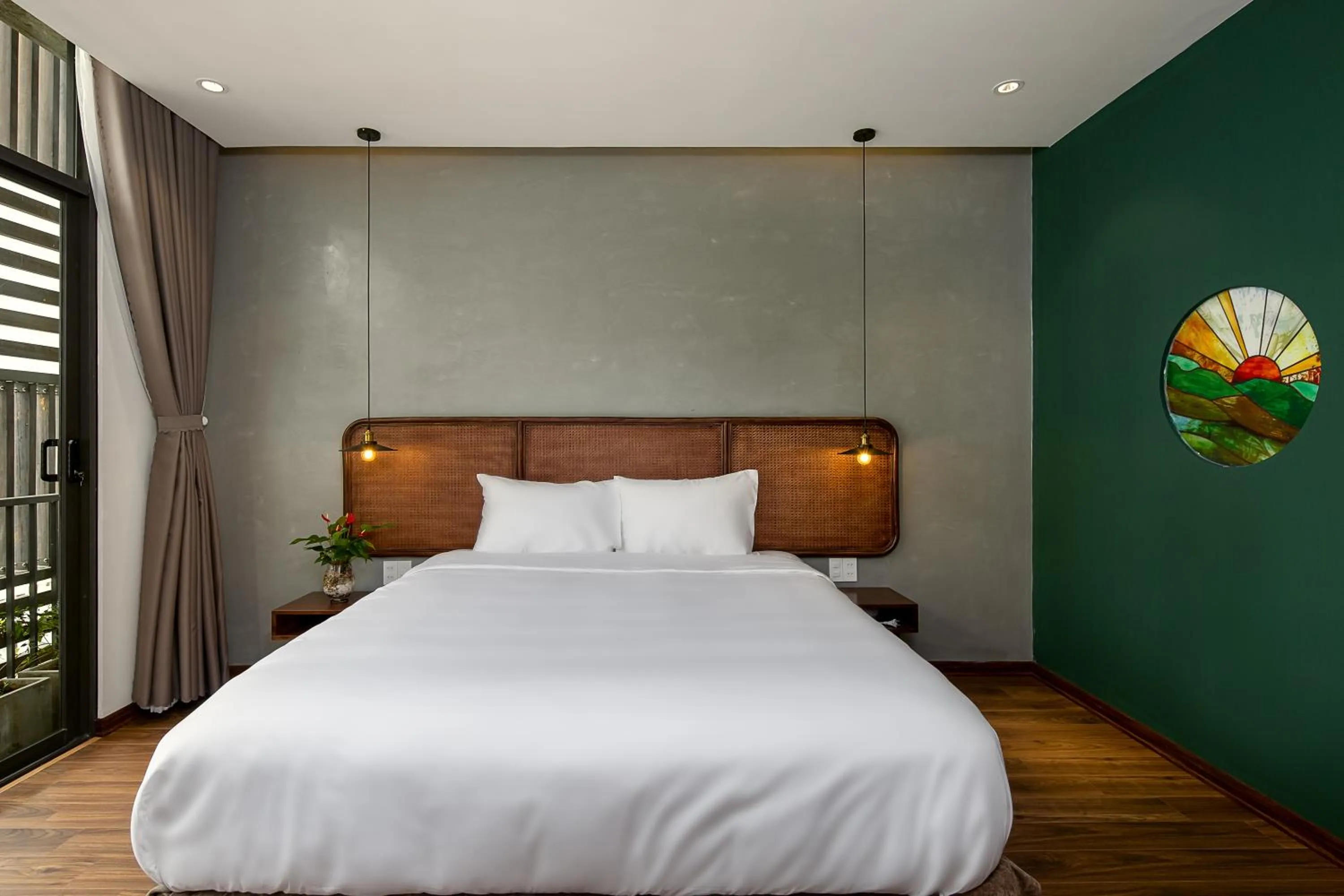 Bed in Tropical House Apartment Da Nang