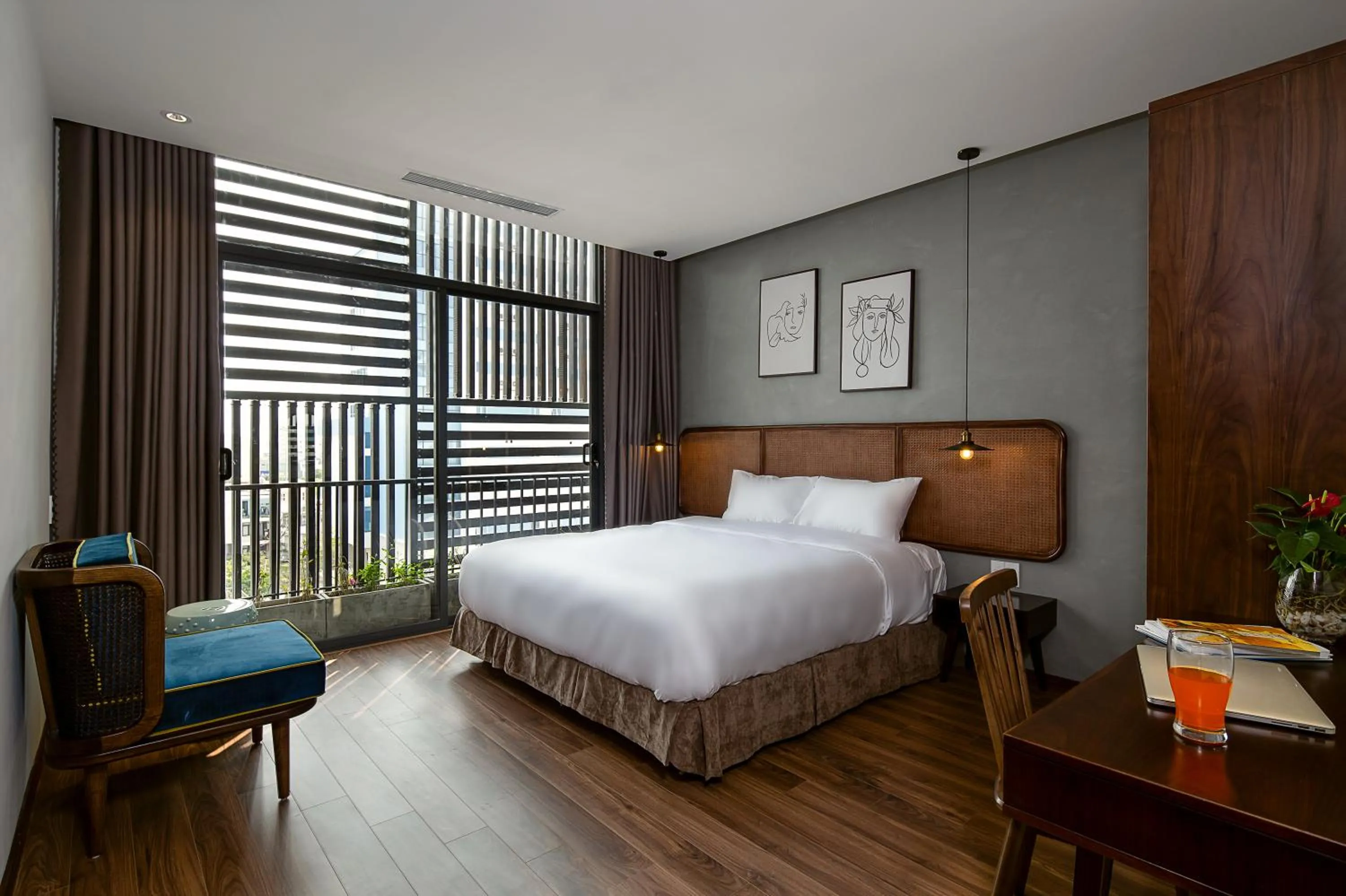 Bed in Tropical House Apartment Da Nang