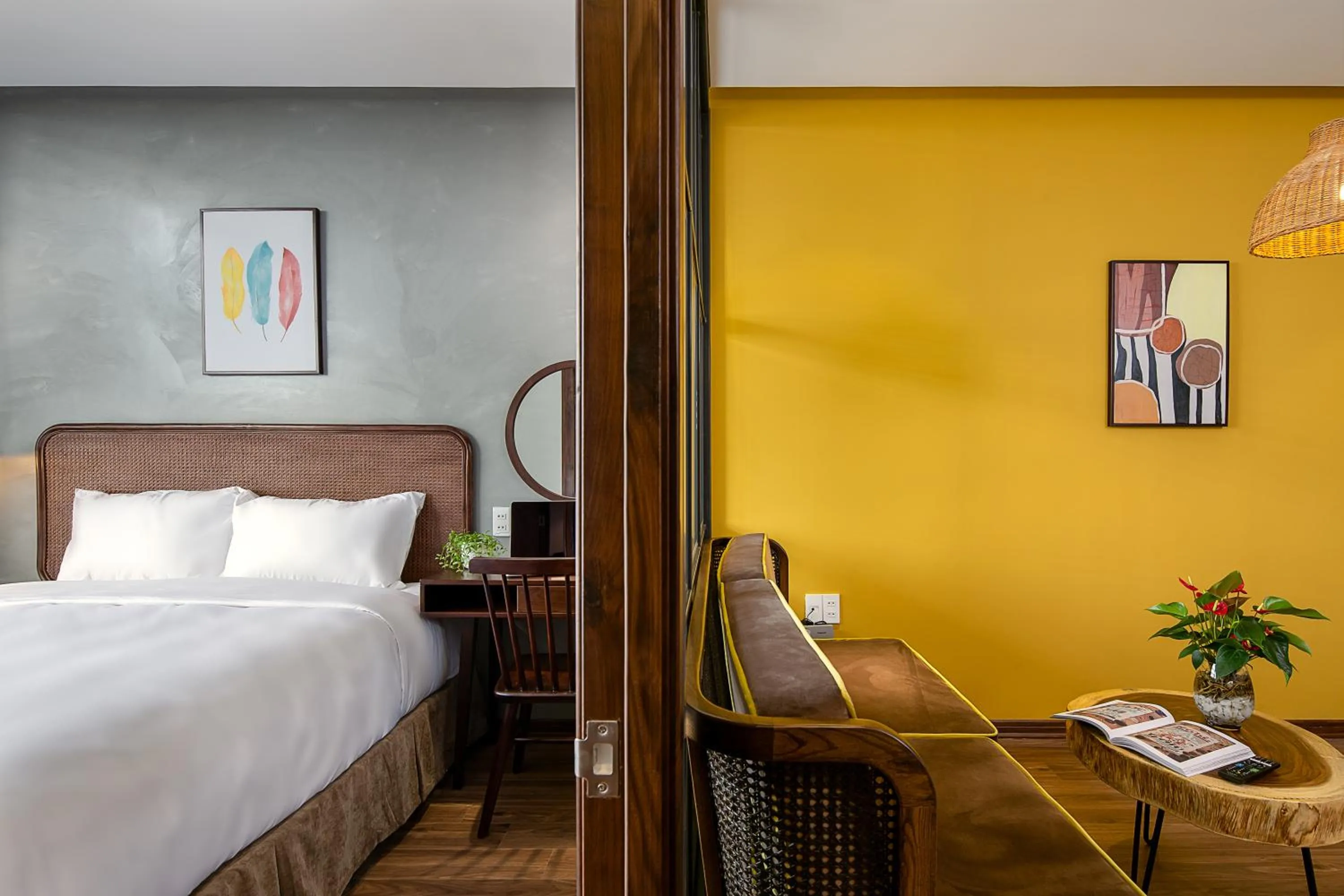 Bed in Tropical House Apartment Da Nang