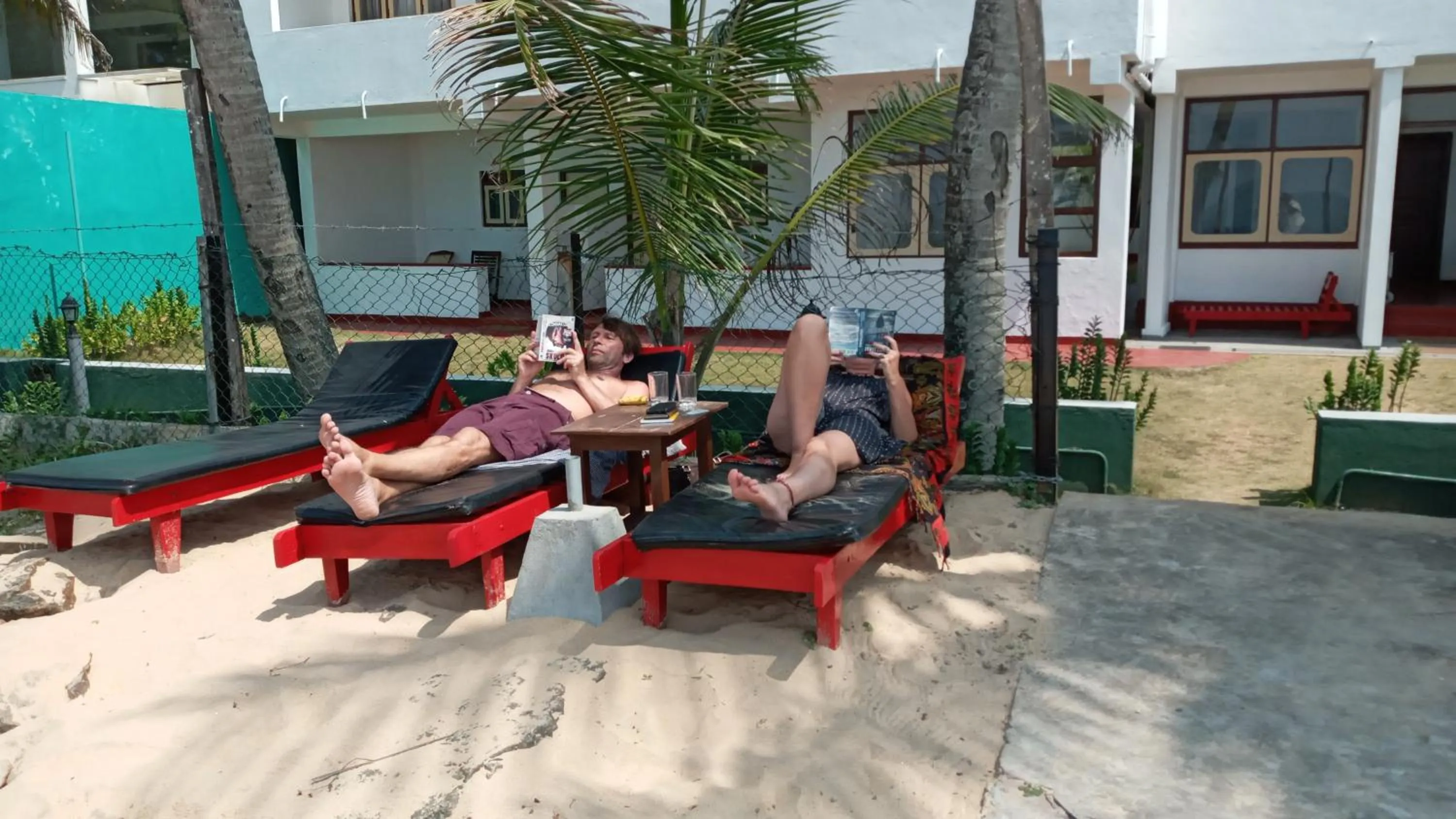 sunbed in New SeaSide Inn Hikkaduwa