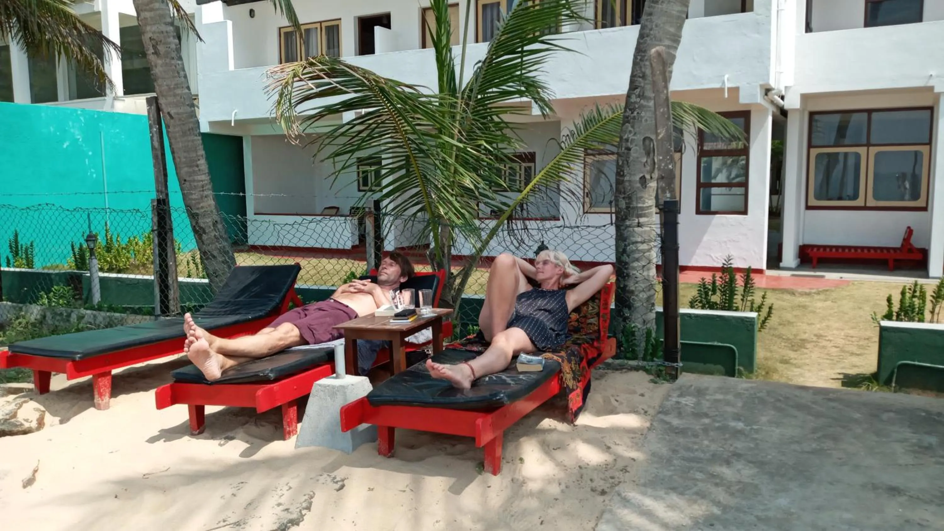 sunbed in New SeaSide Inn Hikkaduwa