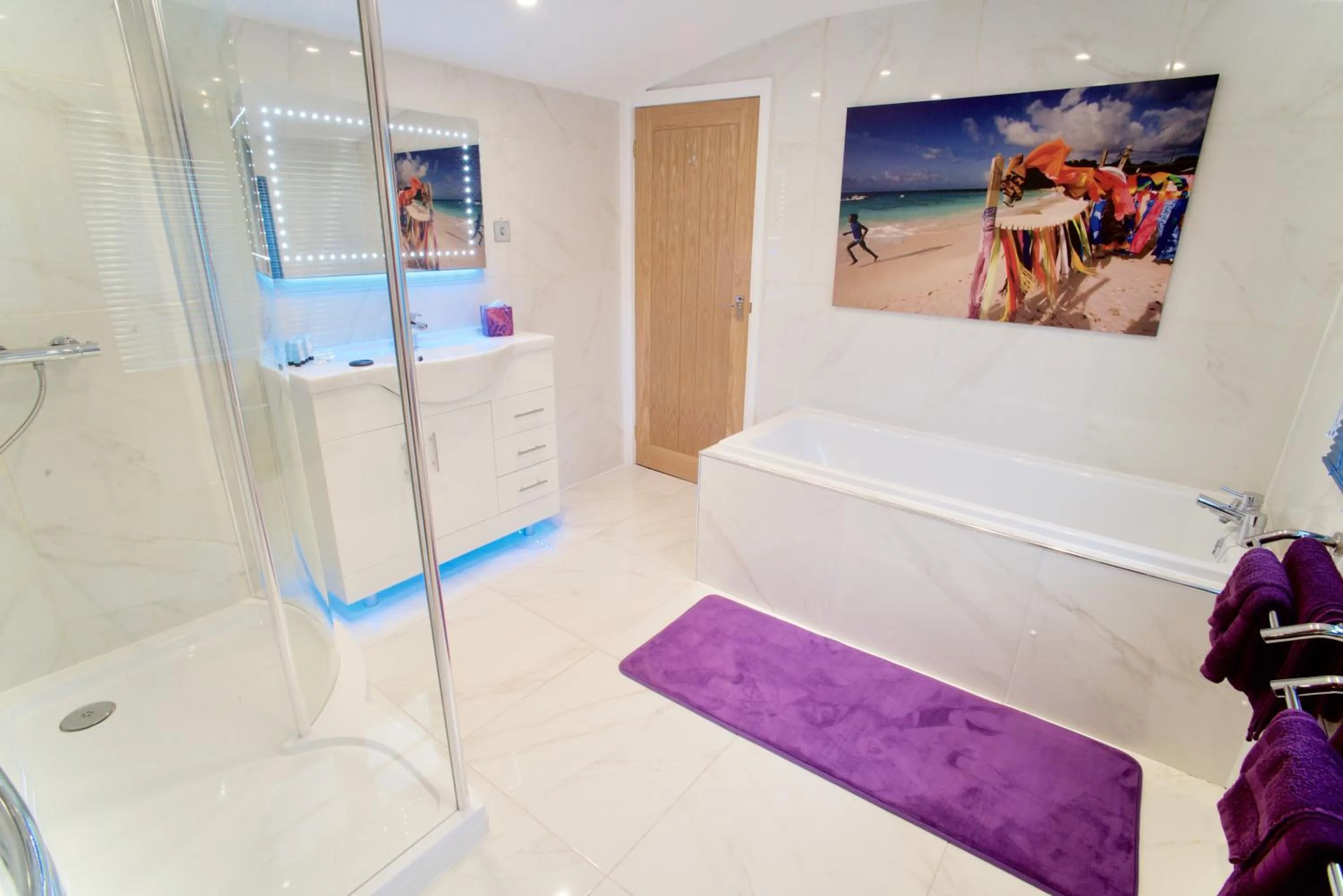 Shower in Luxurious Rural Cabin with Hot Tub