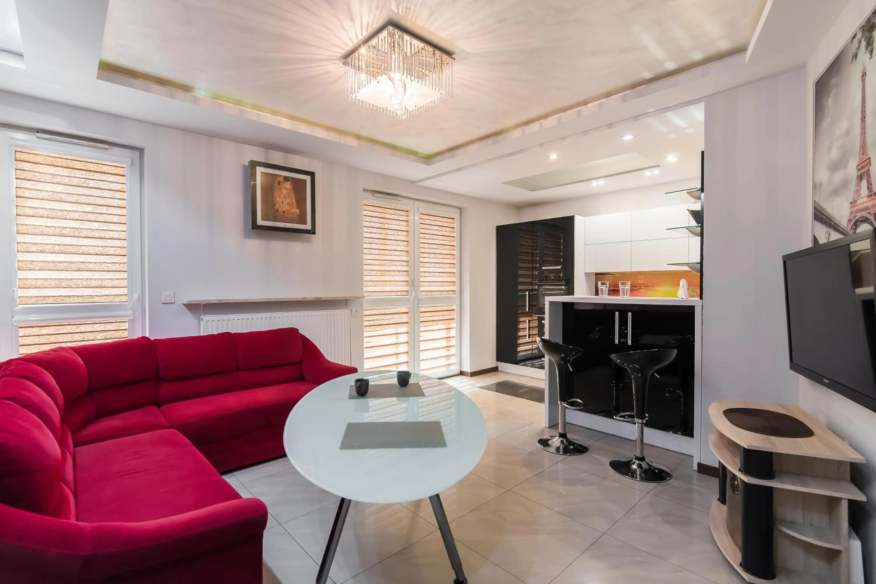 Living room in NotaBene Wola Apartment