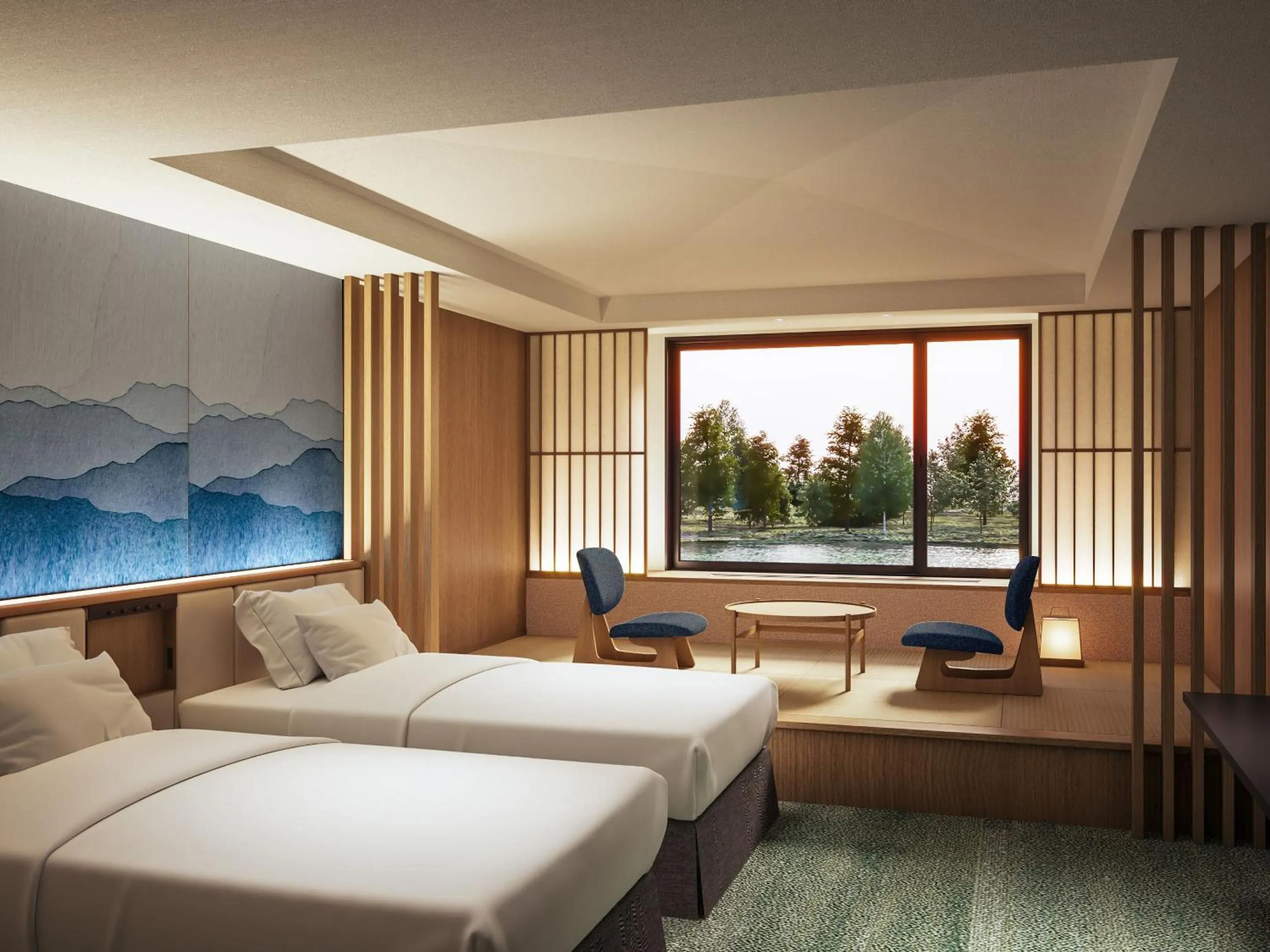 Bed in Izumigo Kiyosato Kogen Hotel