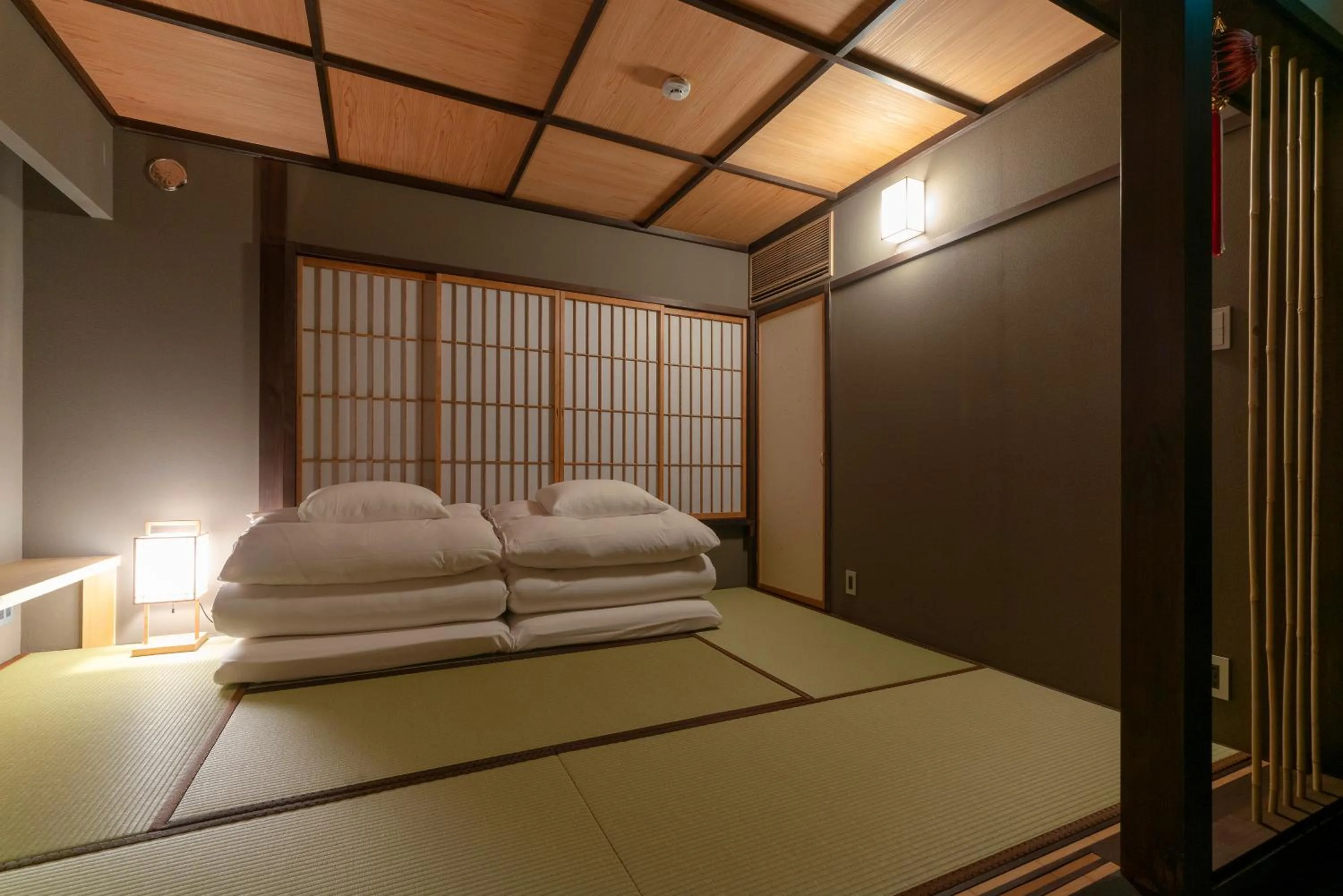 Bedroom, Bed in Ainotsuji Machiya House