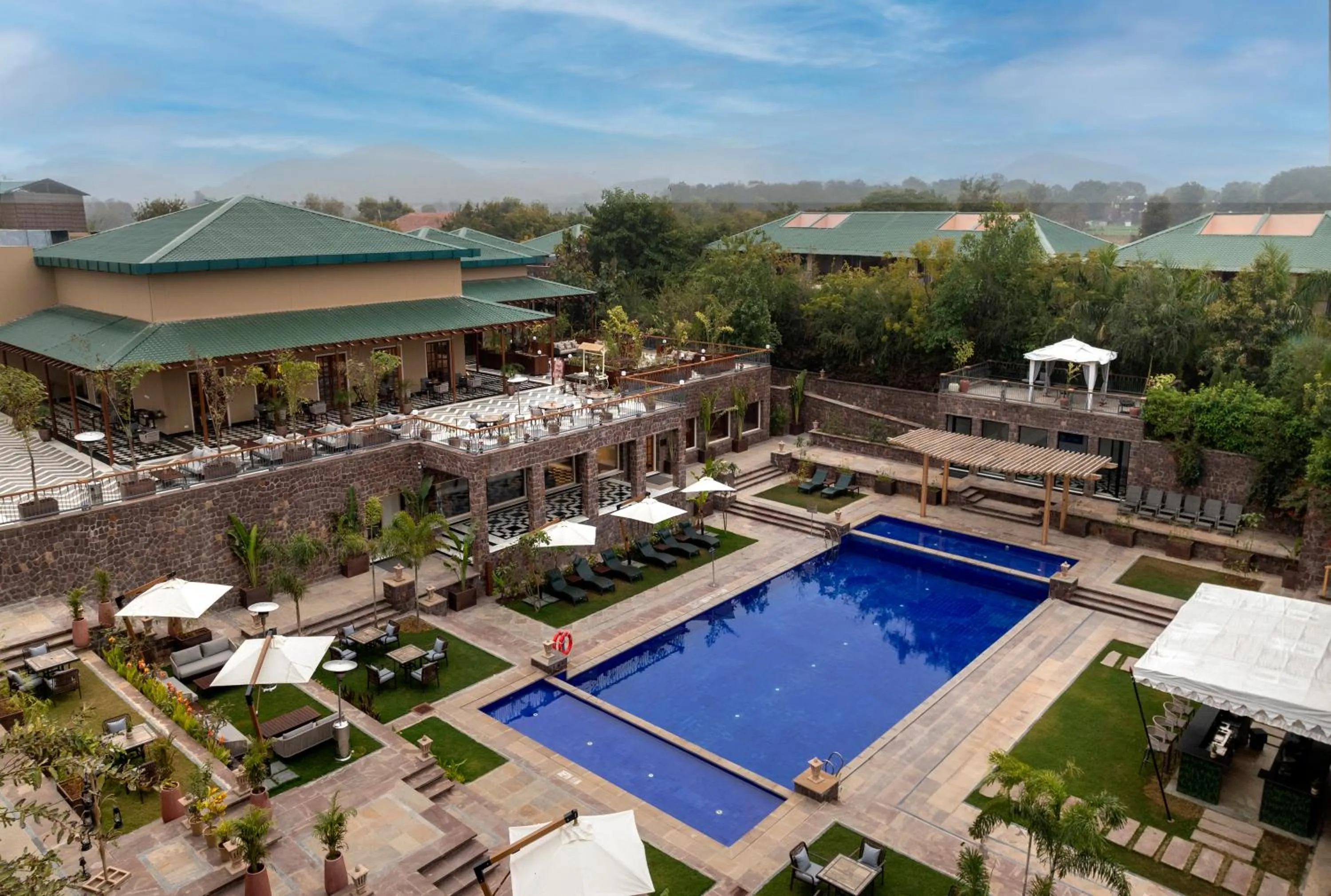 Bird's eye view in Taj Sawai,Ranthambore