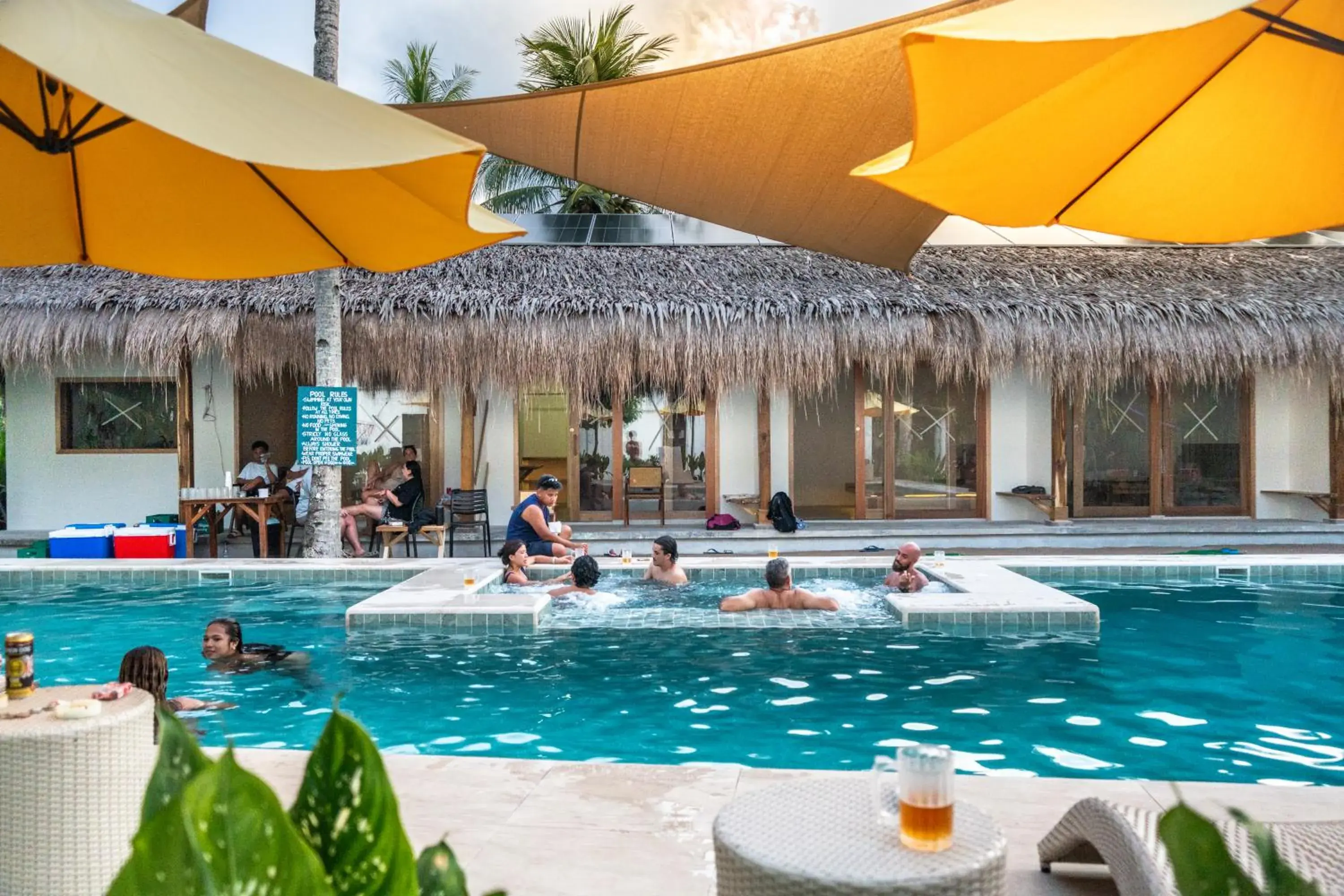 Pool view in Sunlit Hostel Pool view in Sunlit Hostel
