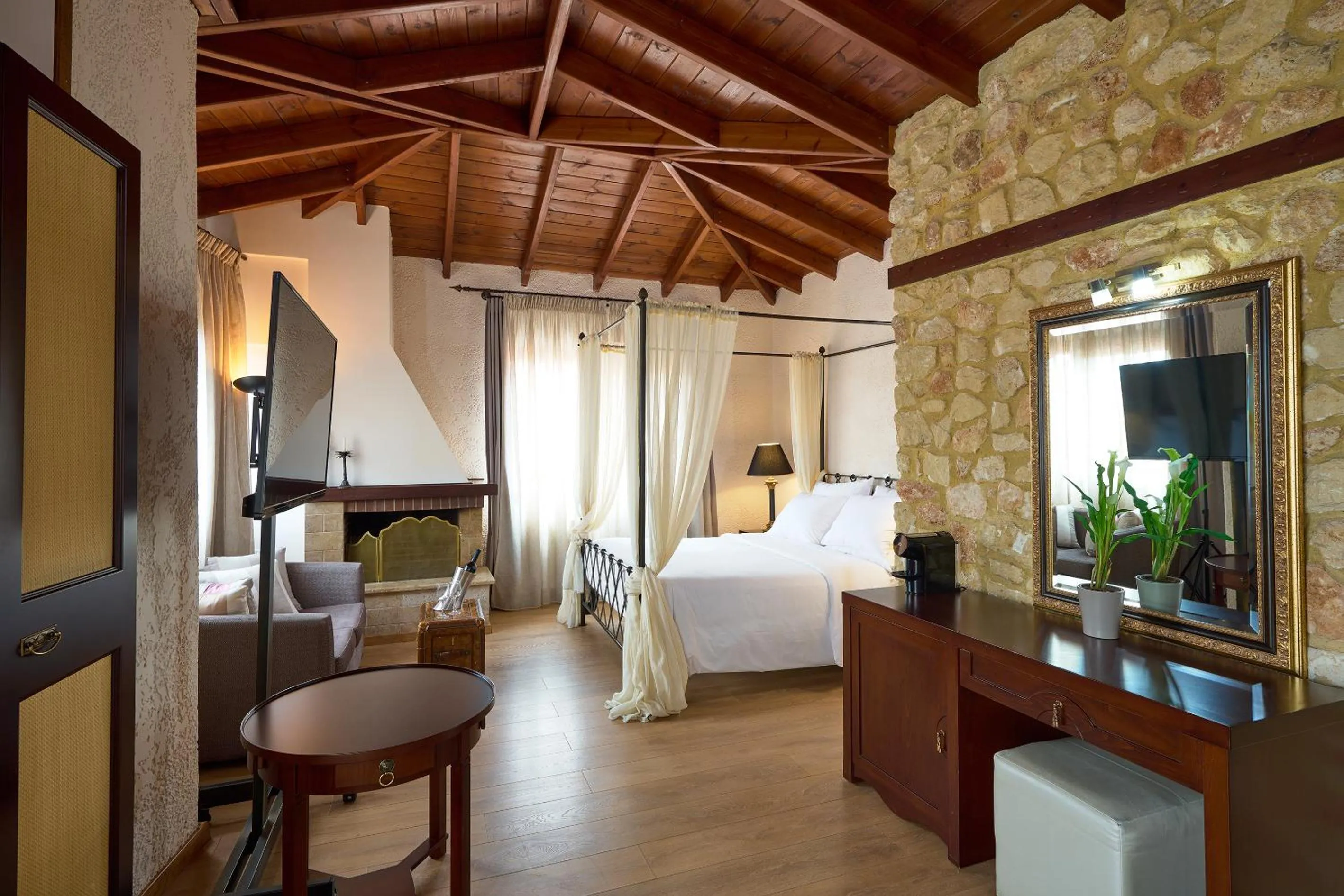 Bed in Olympus Mediterranean Boutique Hotel