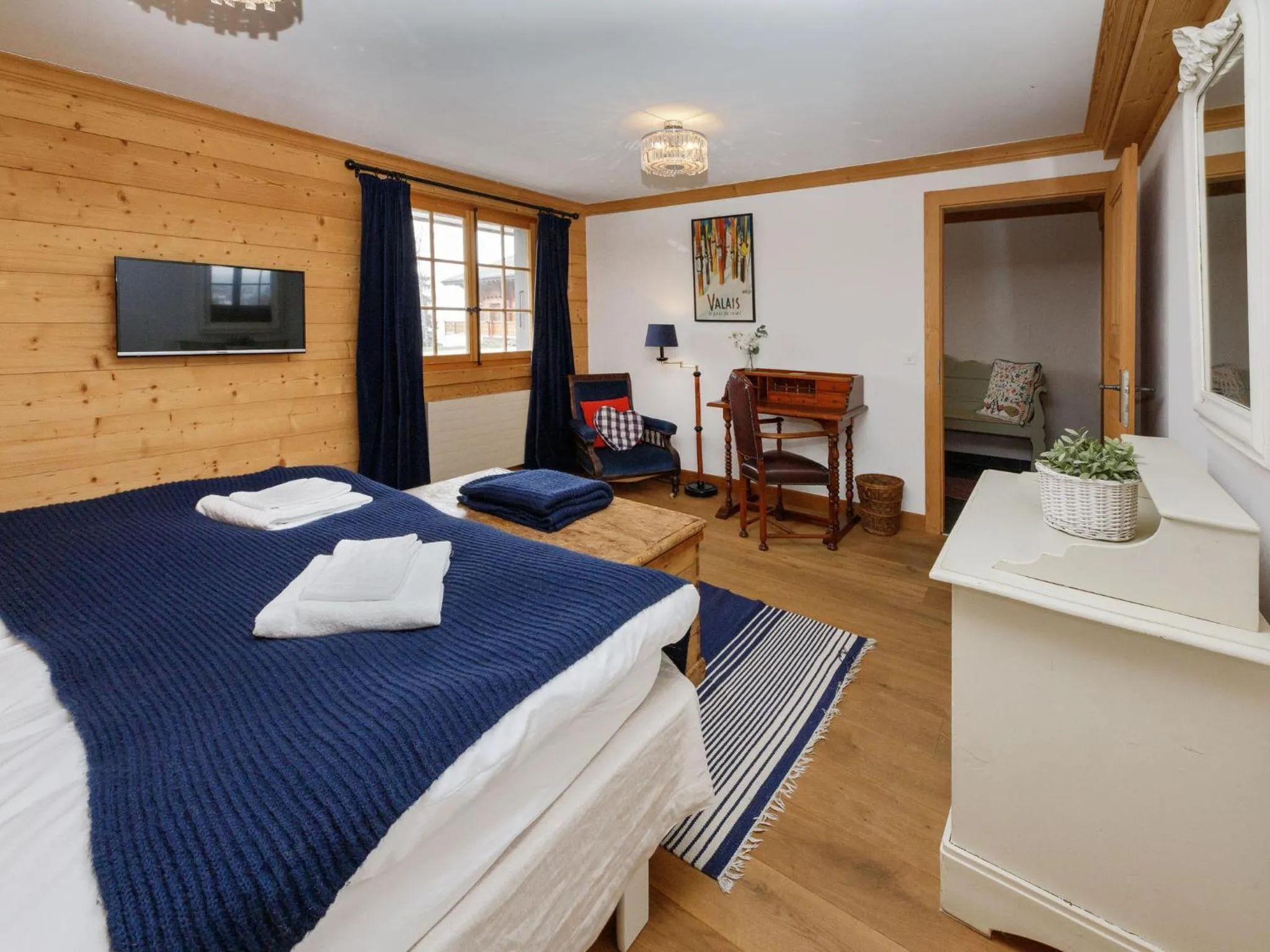 Bedroom, Bed in Chalet Saint Piran-1 by Interhome
