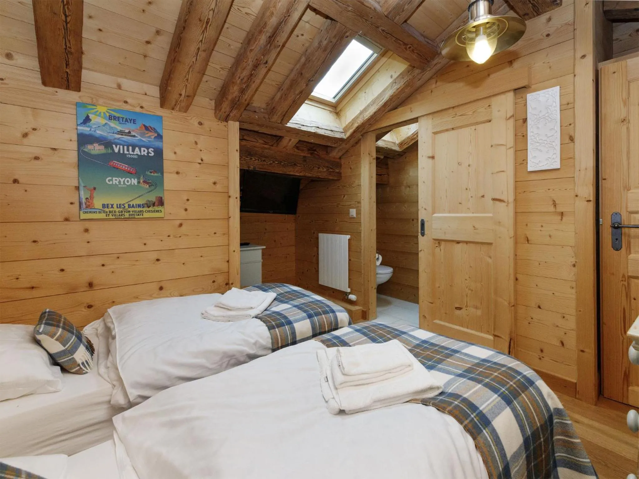 Bedroom, Bed in Chalet Saint Piran-1 by Interhome