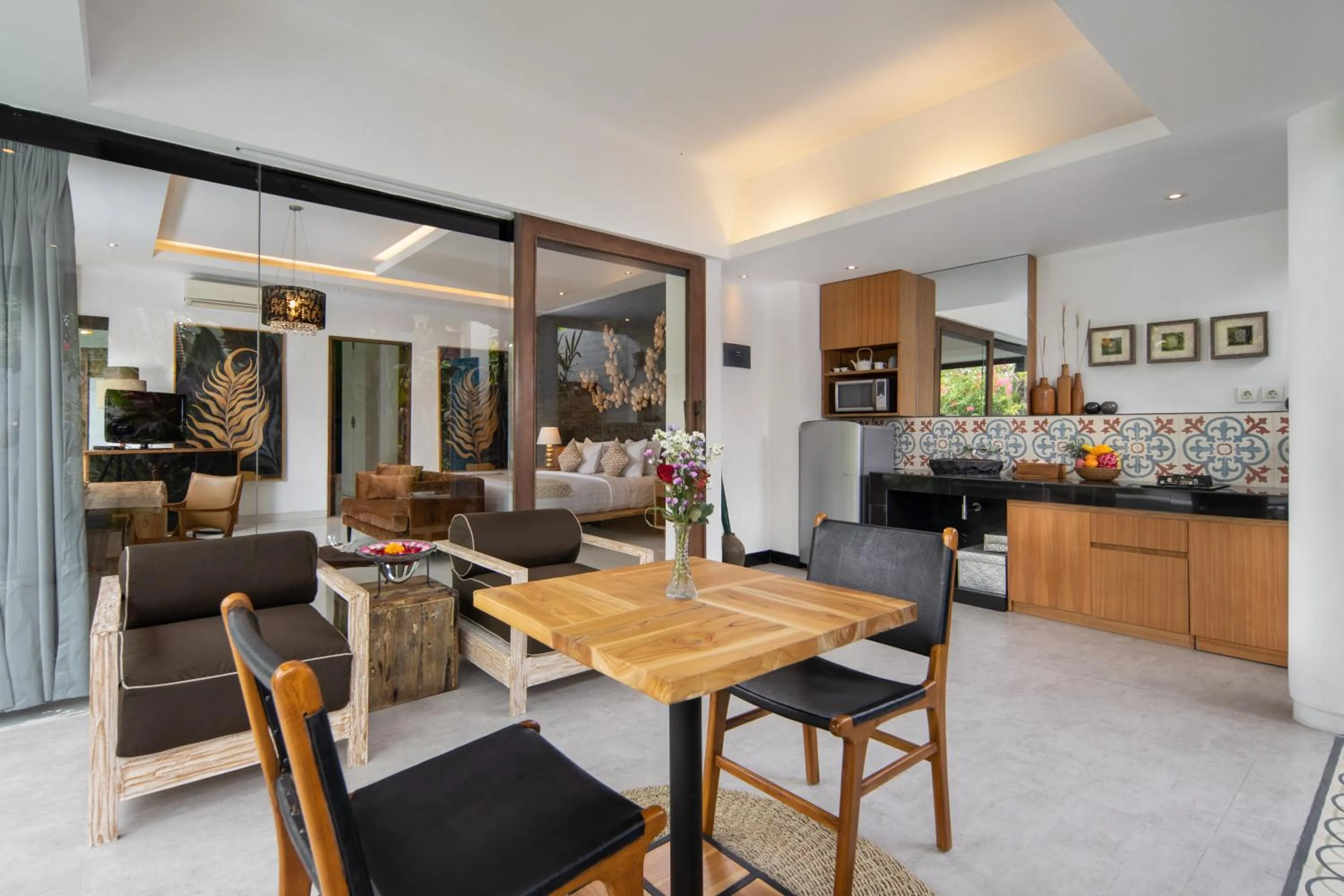 Kitchen or kitchenette in Canggu Villa by Sanga Sanga Hospitality