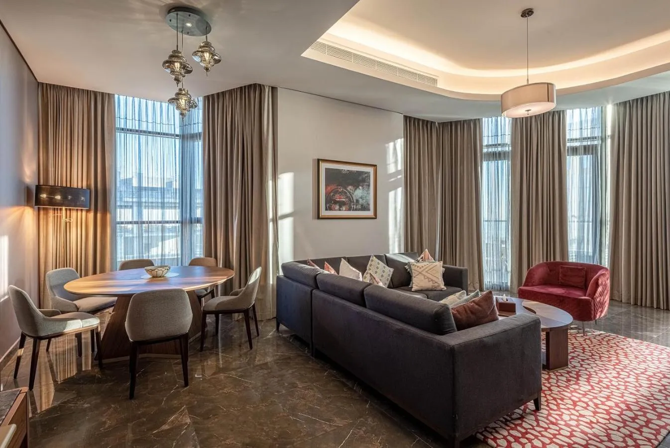 Living room in Ascott Corniche Al Khobar