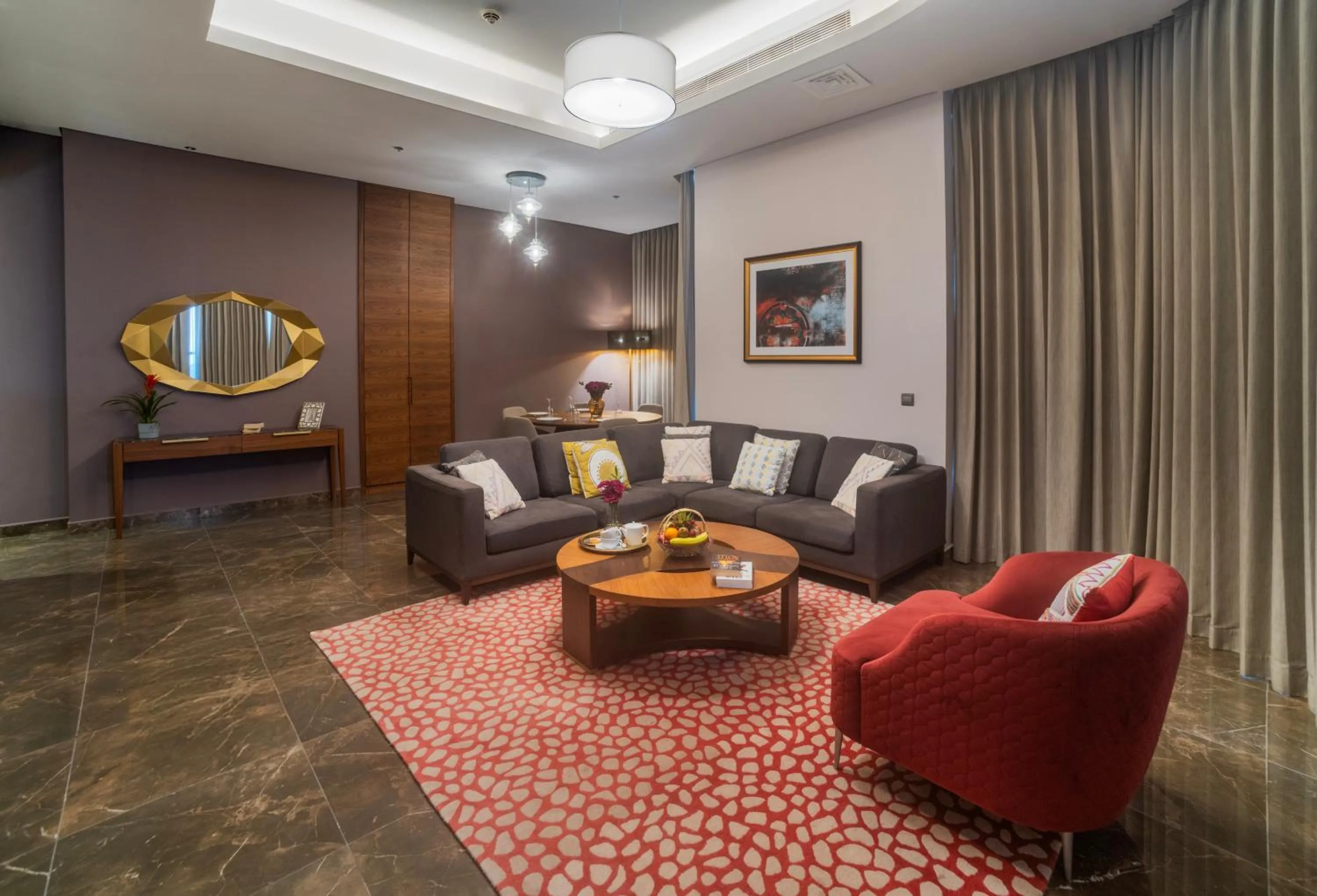 Living room in Ascott Corniche Al Khobar
