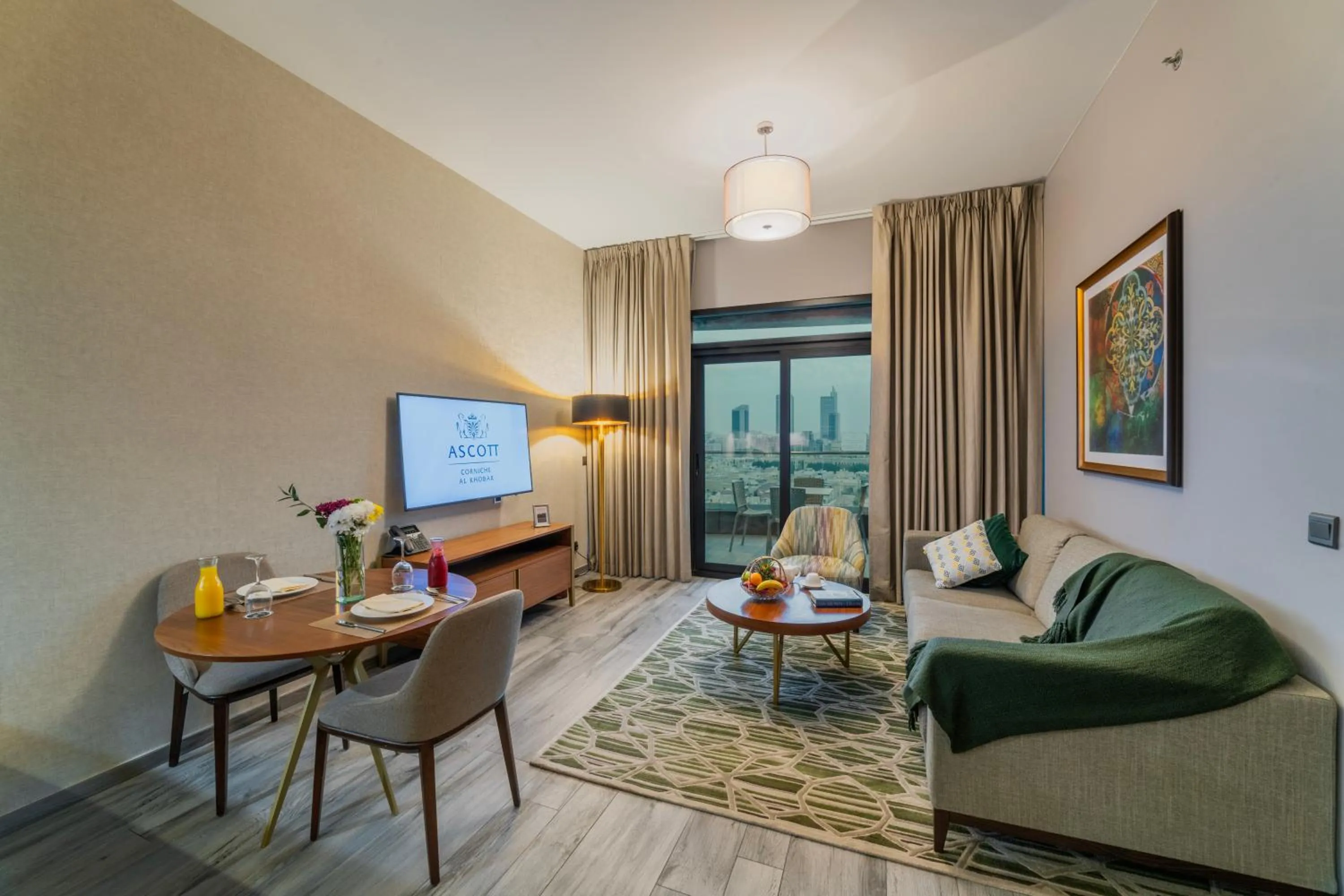 Living room in Ascott Corniche Al Khobar