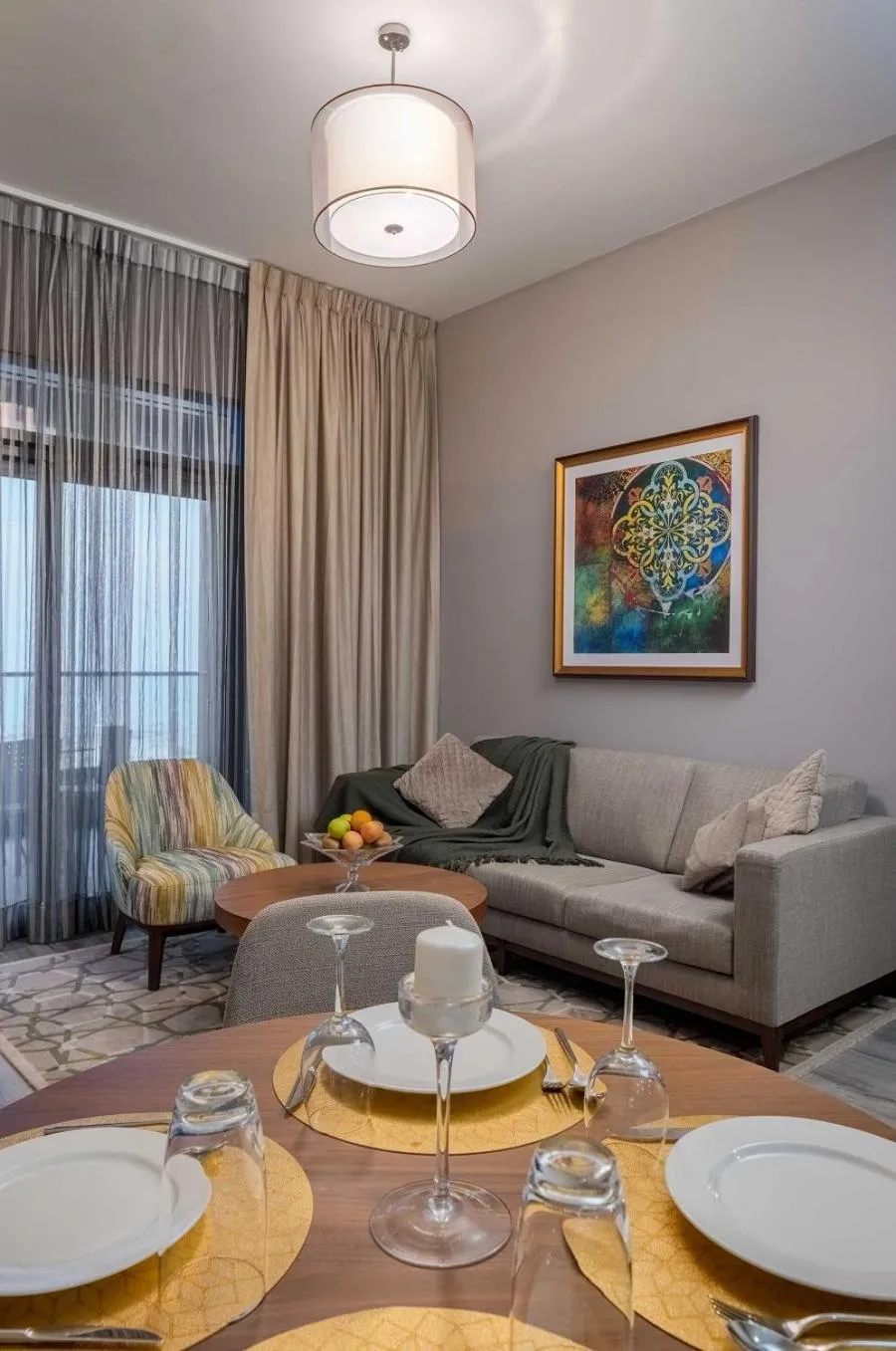 Seating area in Ascott Corniche Al Khobar