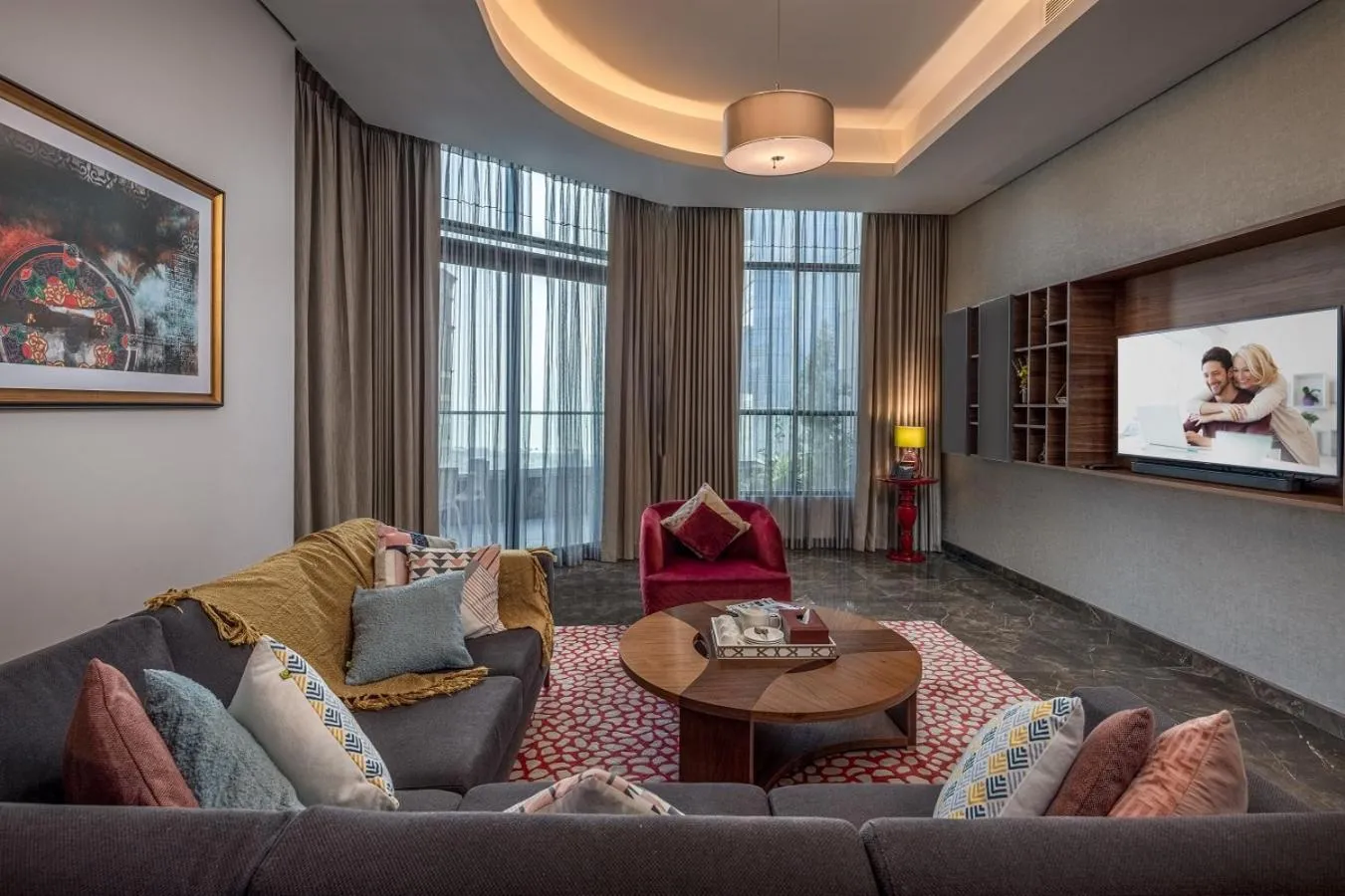 Living room in Ascott Corniche Al Khobar