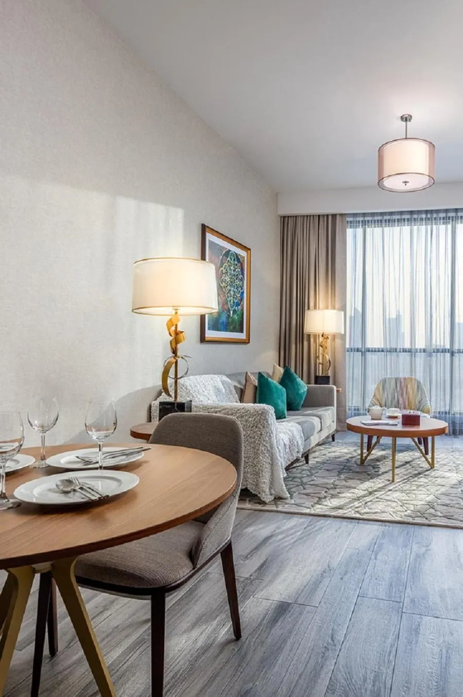 Living room, Bed in Ascott Corniche Al Khobar