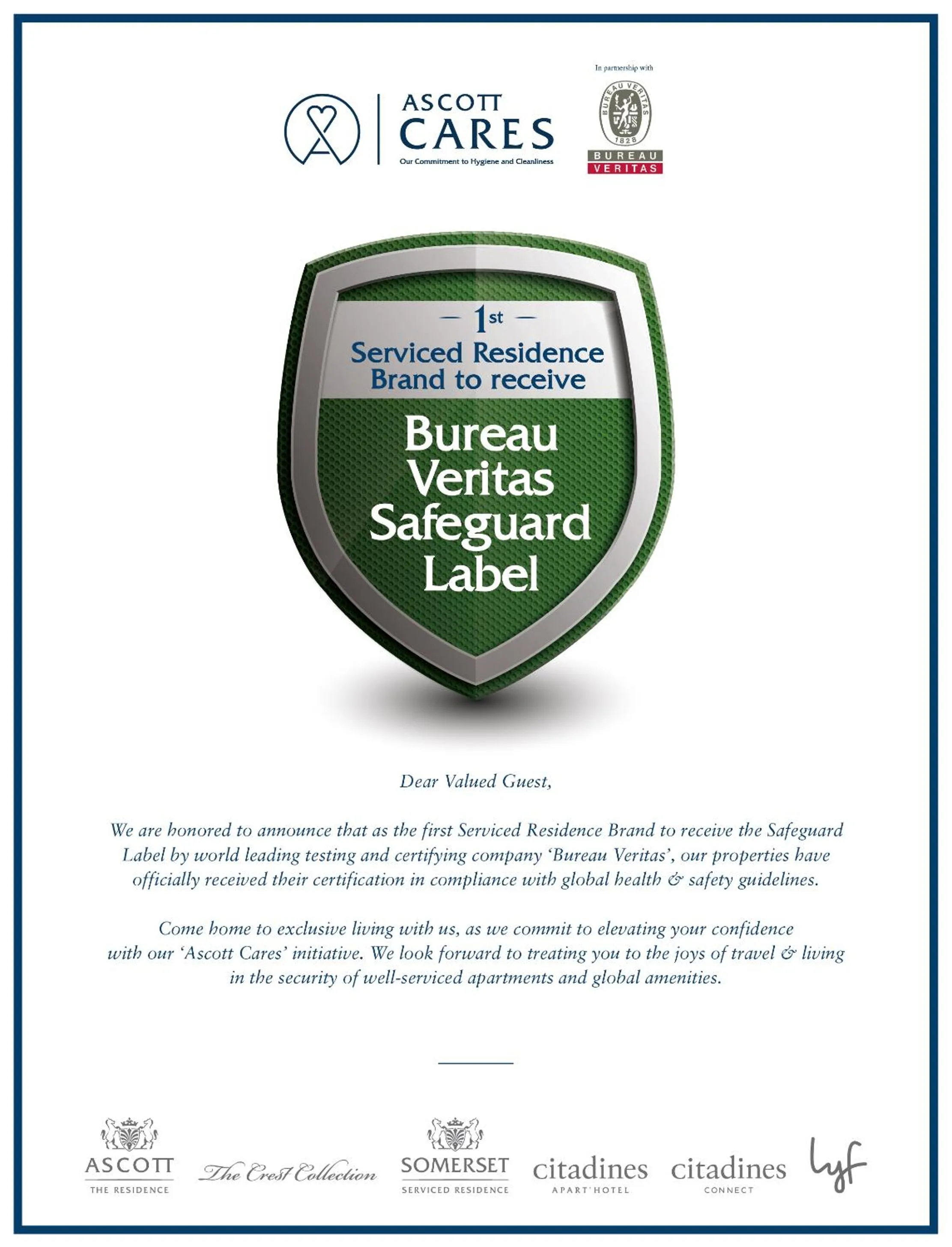 Certificate/Award in Ascott Corniche Al Khobar