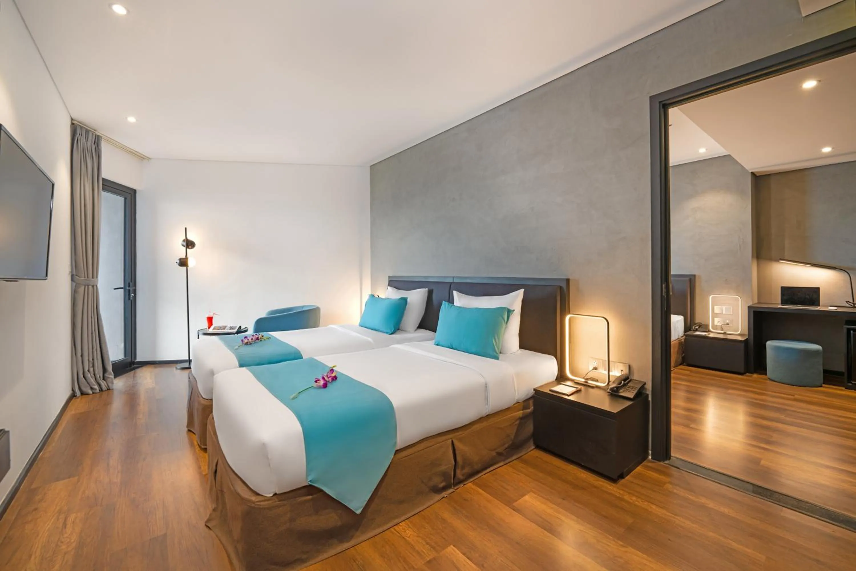 Bed in The Code Hotel & Spa Da Nang - Complimentary Daily Afternoon Tea in Sky Bar