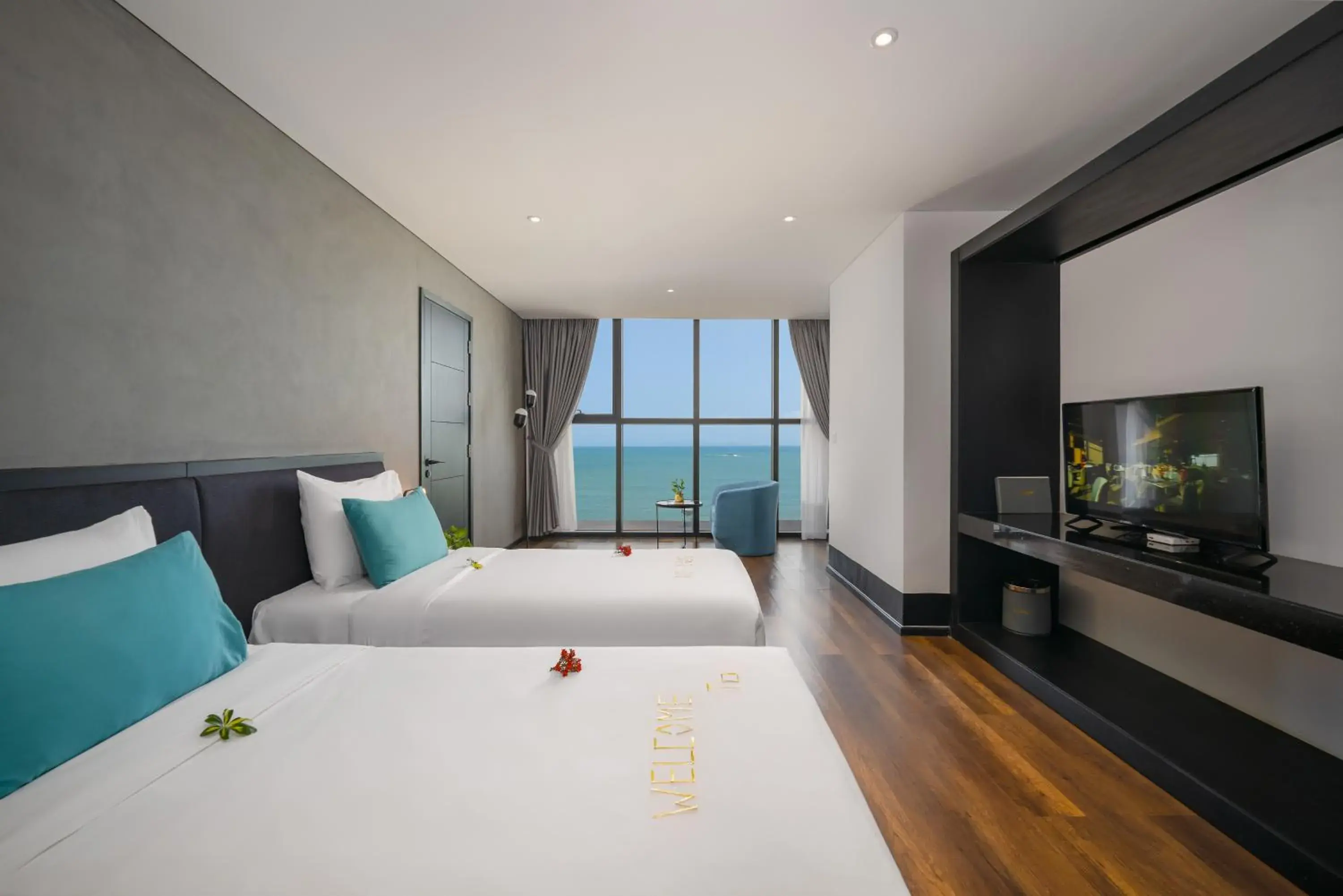 Bedroom, Bed in The Code Hotel & Spa Da Nang - Included Afternoon Tea in Sky Bar Sea View Bedroom, Bed in The Code Hotel & Spa Da Nang - Included Afternoon Tea in Sky Bar Sea View