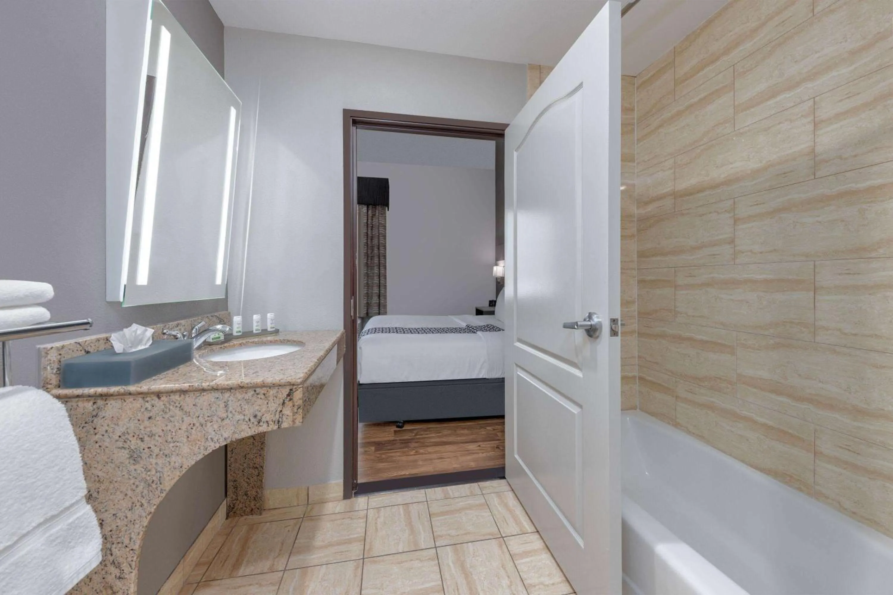 Bathroom, Bed in La Quinta by Wyndham Allen at The Village