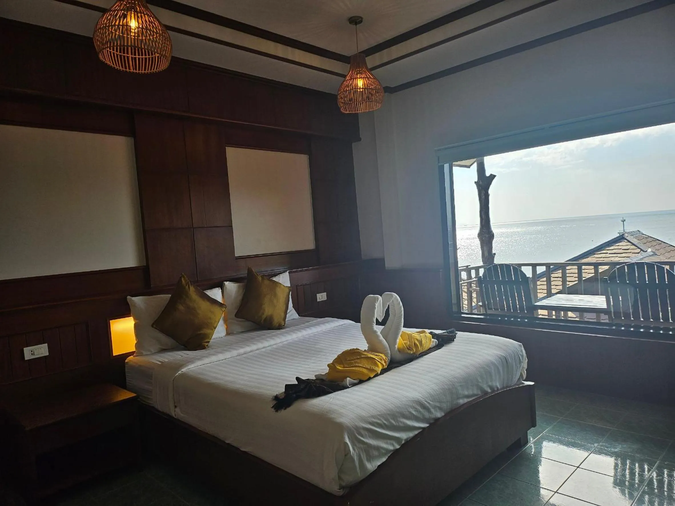 Bed in Rin Beach Resort