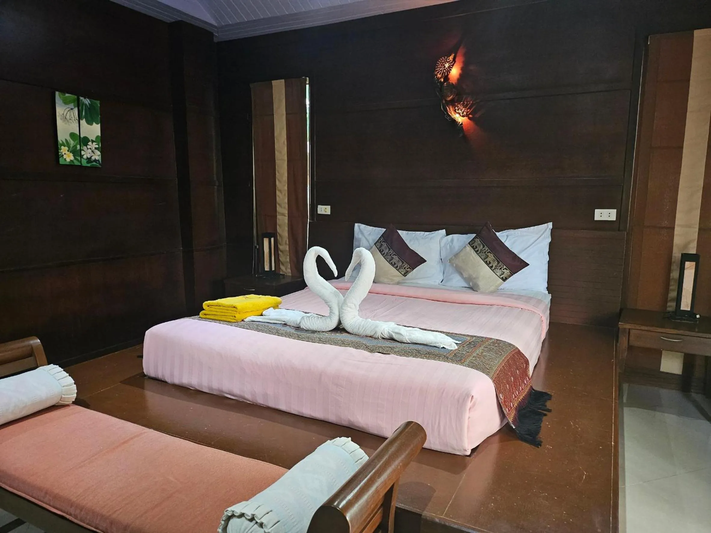 Bed in Rin Beach Resort