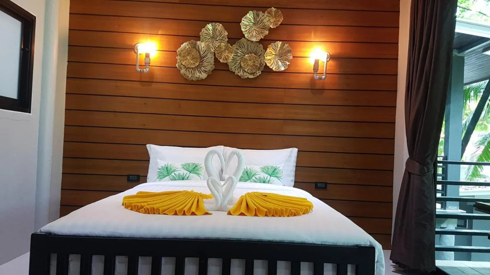 Bed in Rin Beach Resort