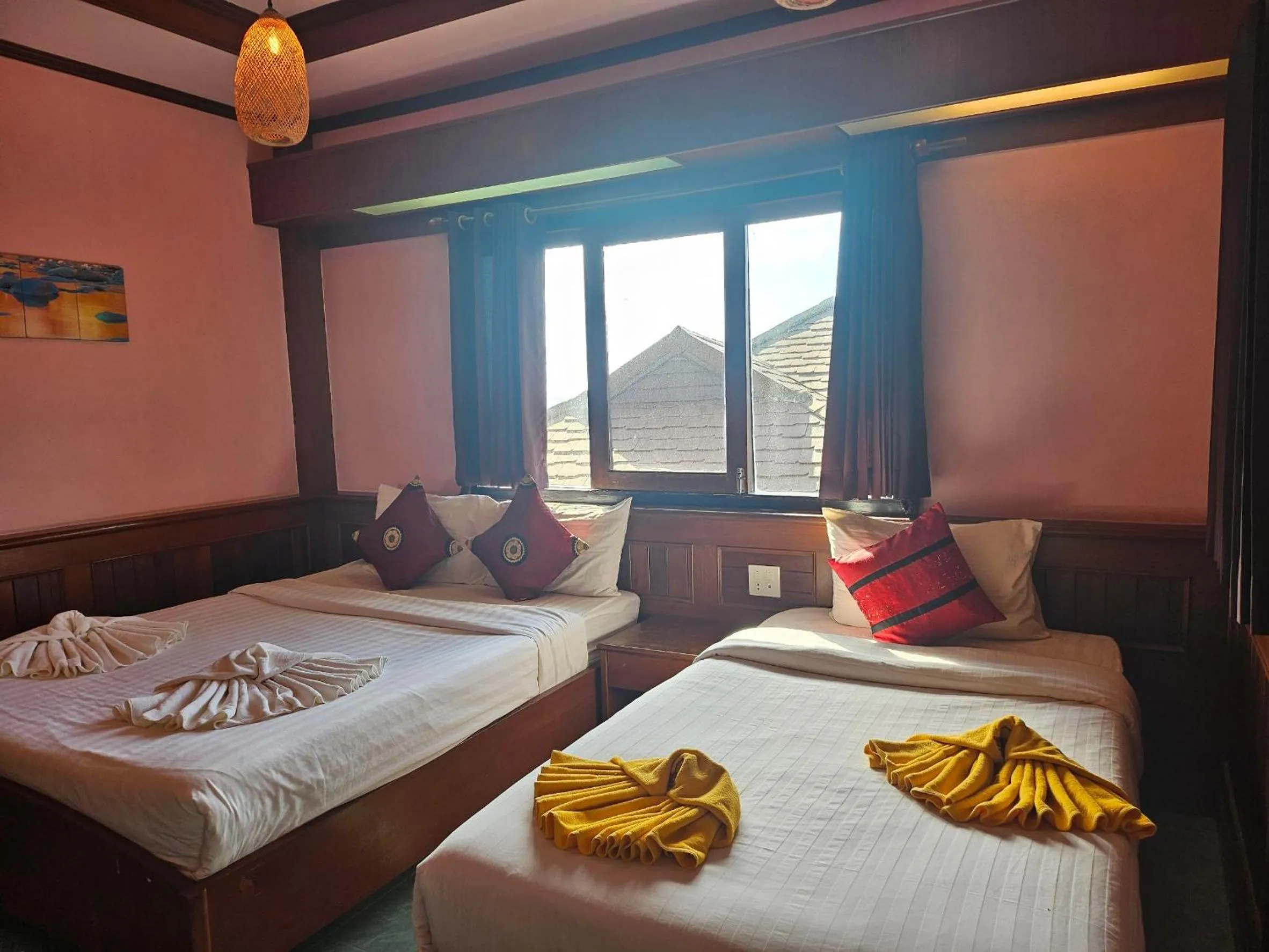 Bed in Rin Beach Resort