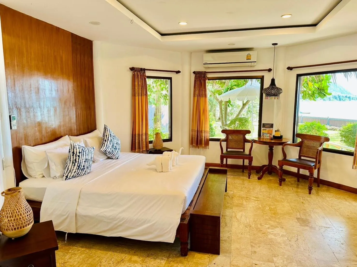 room service, Bed in Twin Bay Resort Koh Lanta