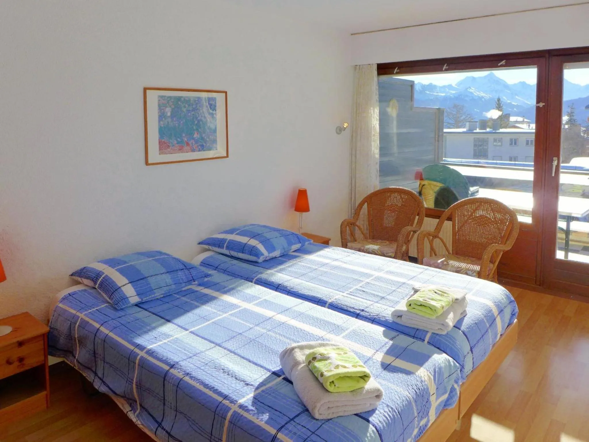 Bedroom, Bed in Apartment Victoria B 7 by Interhome