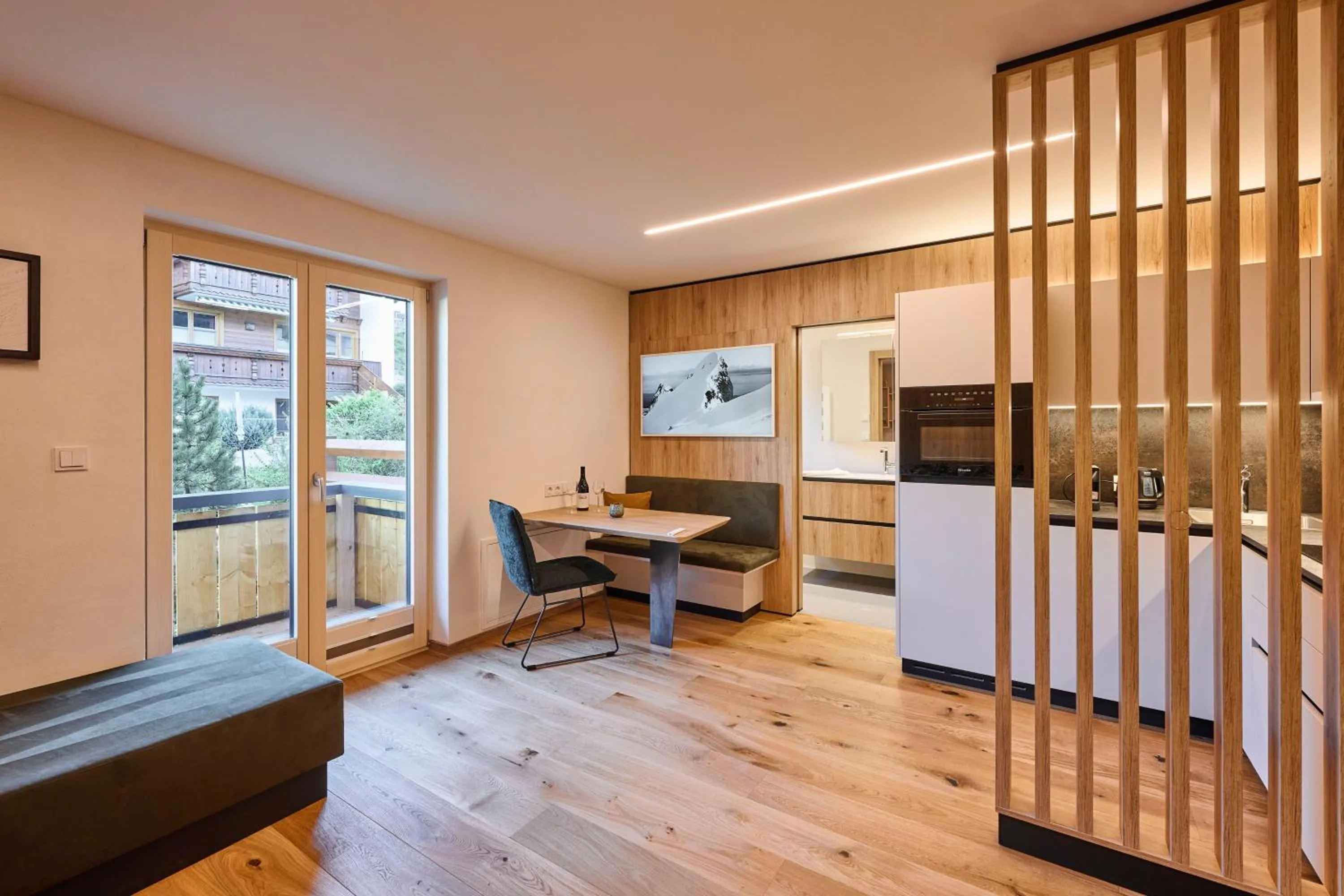 Kitchen or kitchenette in Appartements Täli