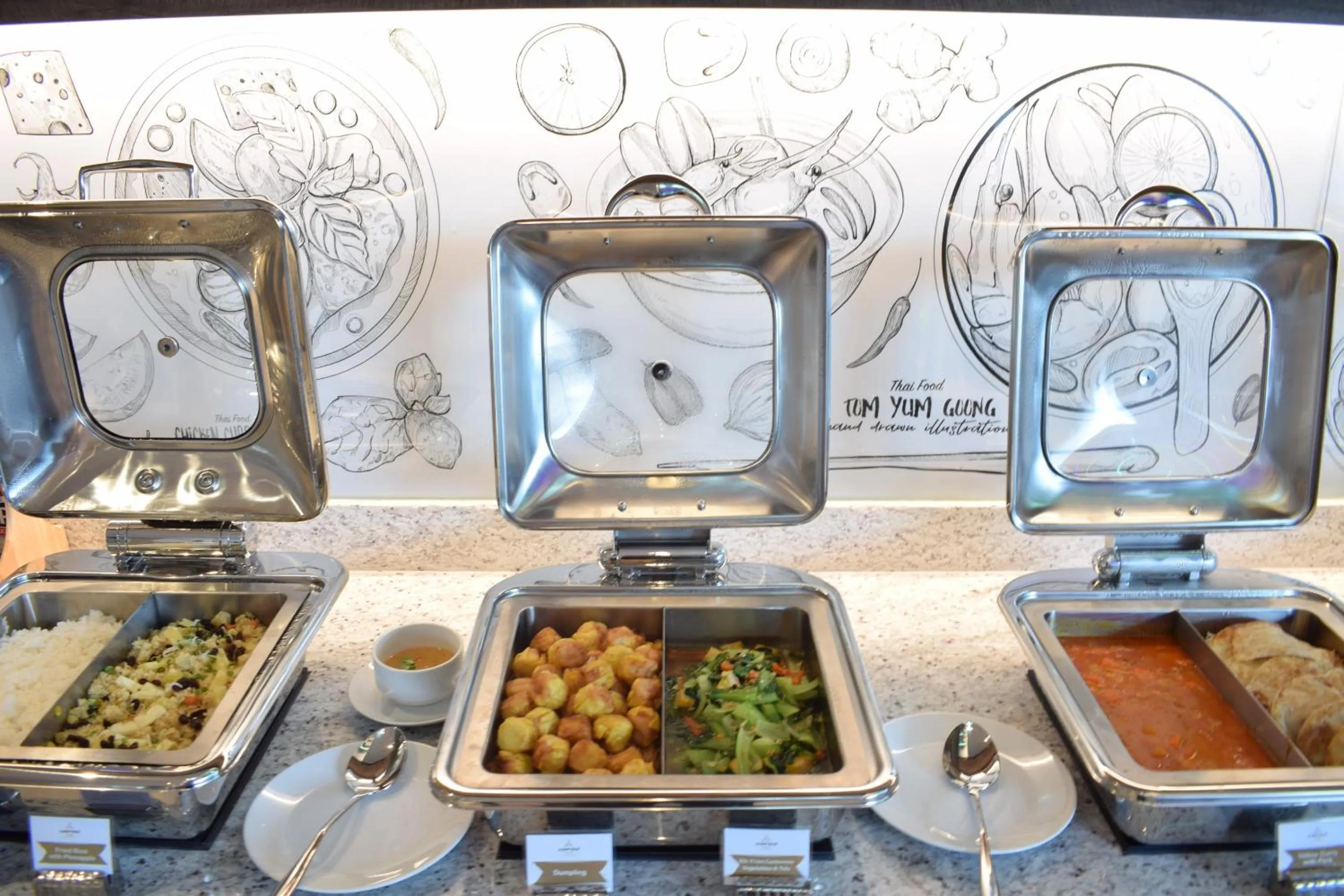 Buffet breakfast in Aspira One Sutthisan