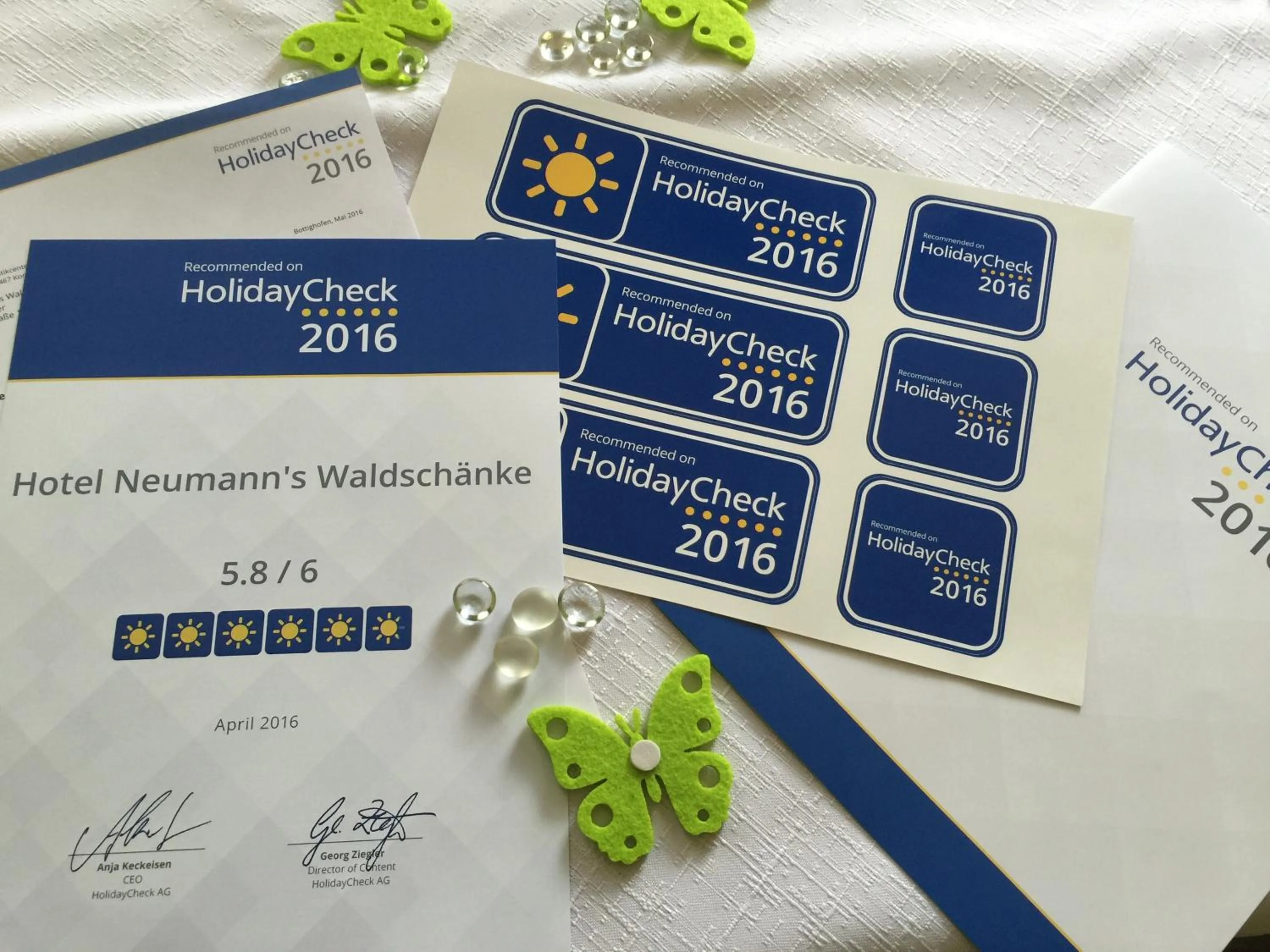 Certificate/Award in Neumanns Waldschänke