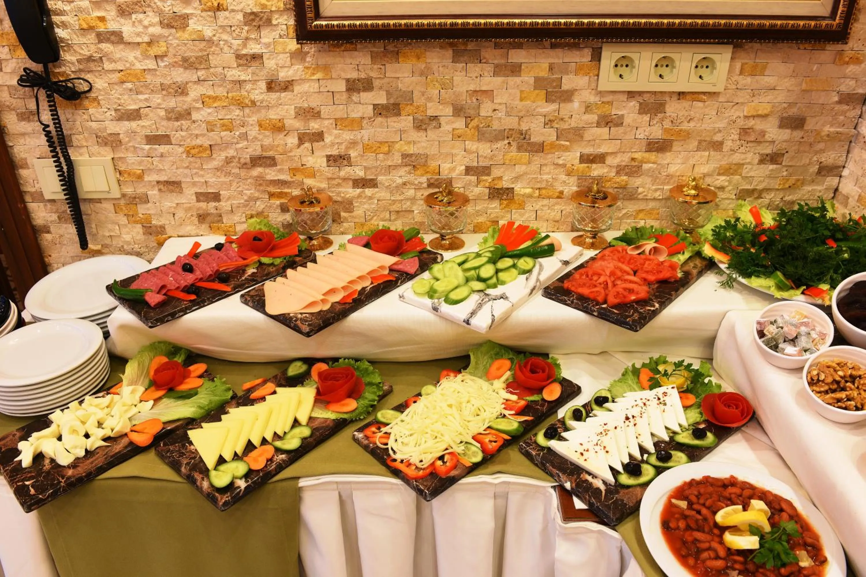 Buffet breakfast in Elyka Hotel
