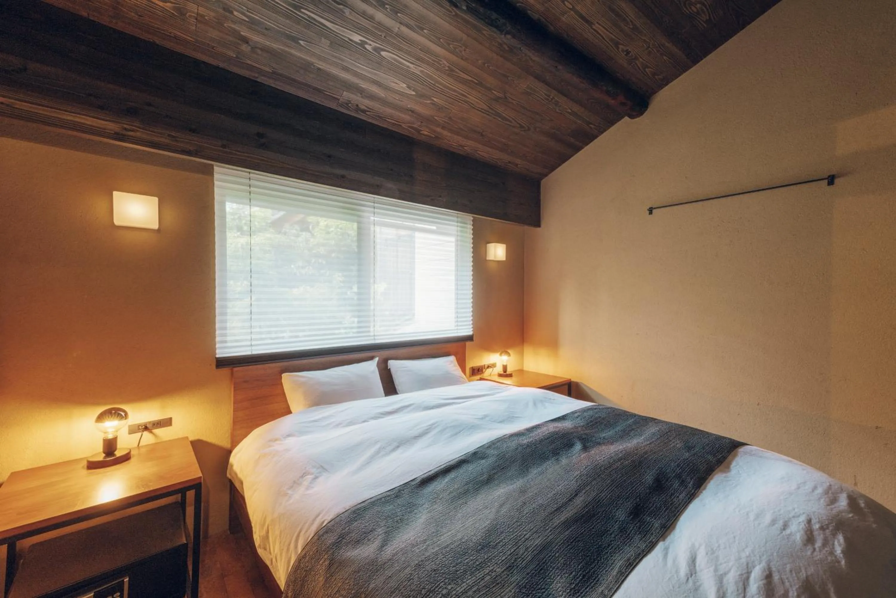 Bedroom, Bed in Noboru House Kyoto