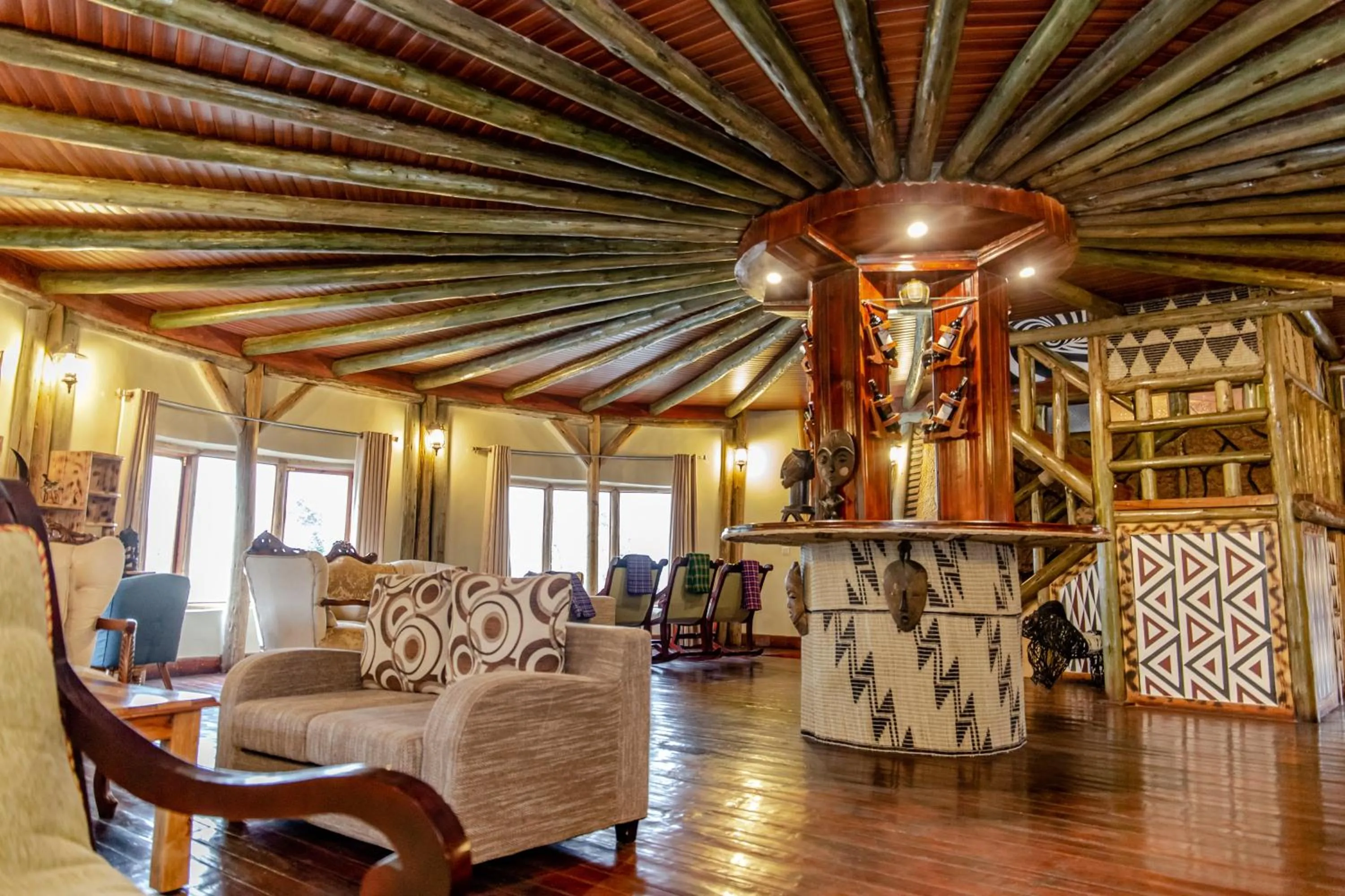 Living room in Ingagi Park View Lodge