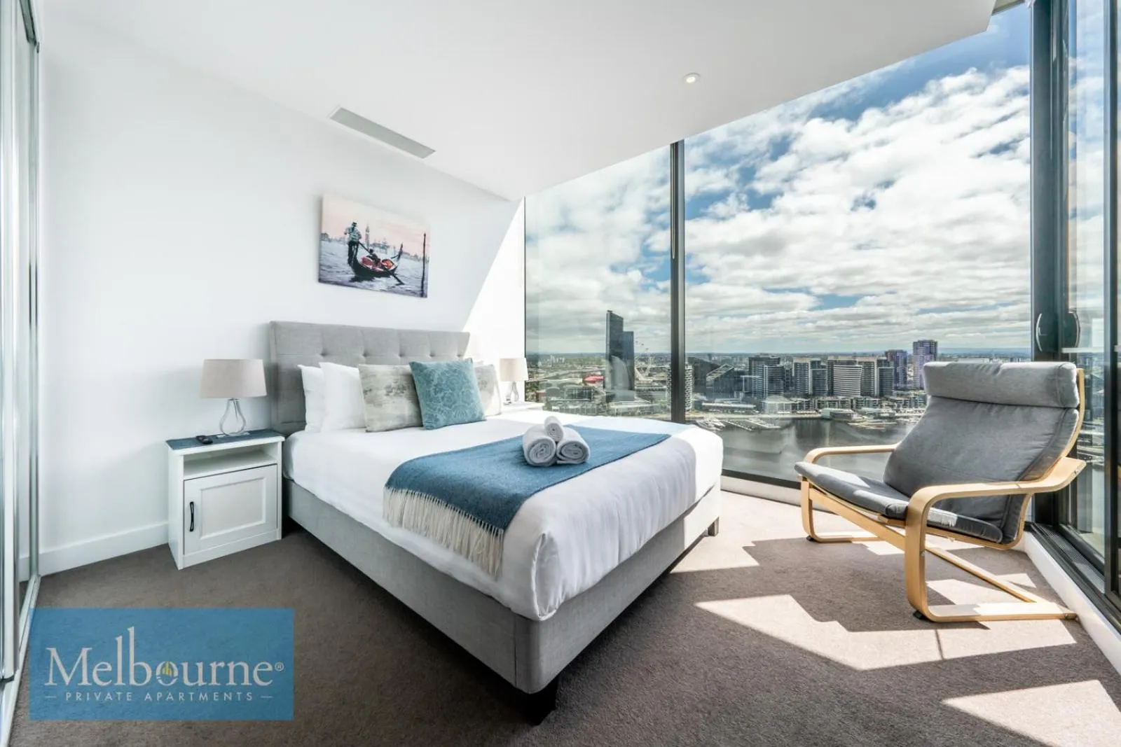 View (from property/room), Bed in Melbourne Private Apartments - Collins Wharf Waterfront, Docklands