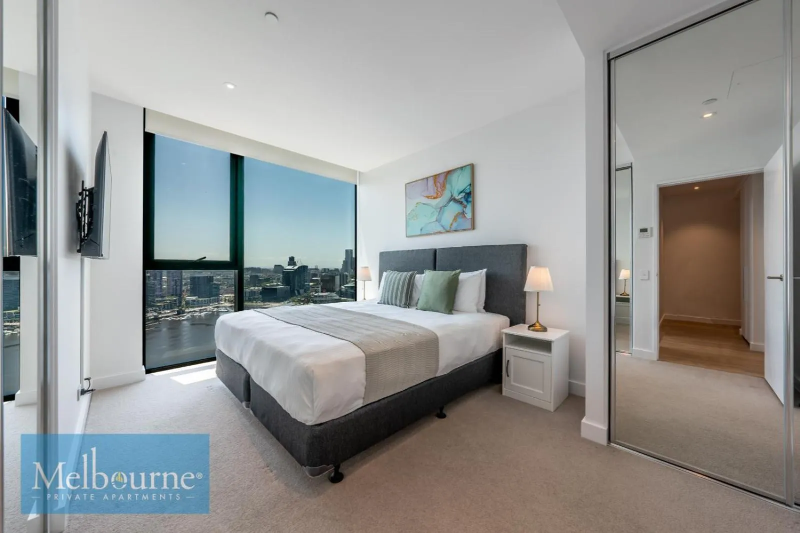 View (from property/room), Bed in Melbourne Private Apartments - Collins Wharf Waterfront, Docklands