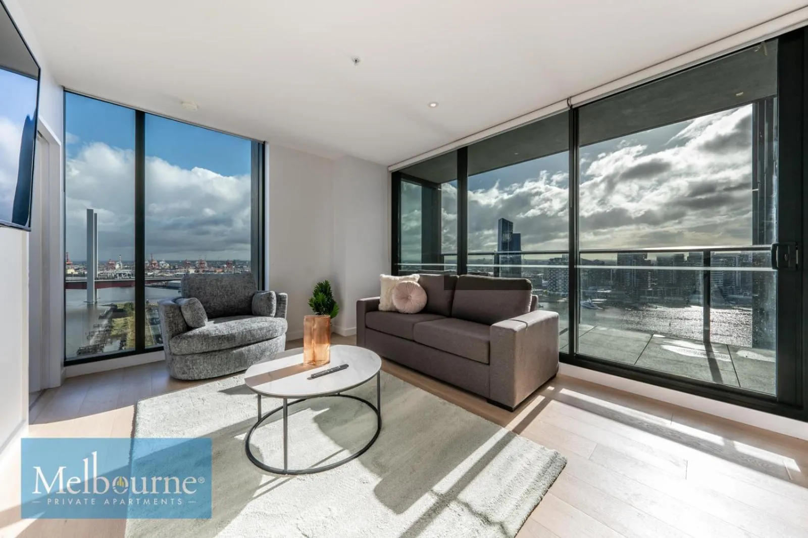 Living room in Melbourne Private Apartments - Collins Wharf Waterfront, Docklands