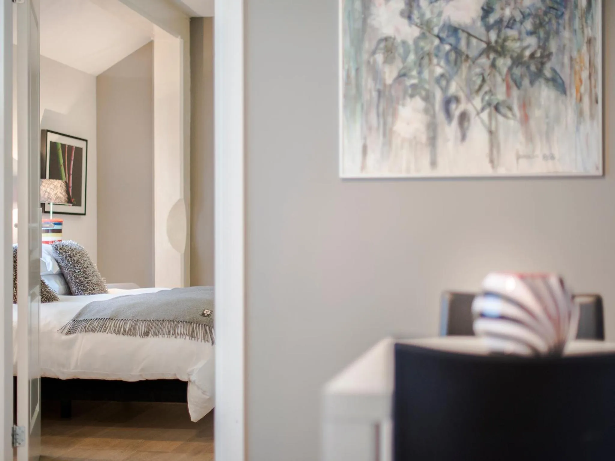 Decorative detail, Bed in Palm Apartment Amsterdam