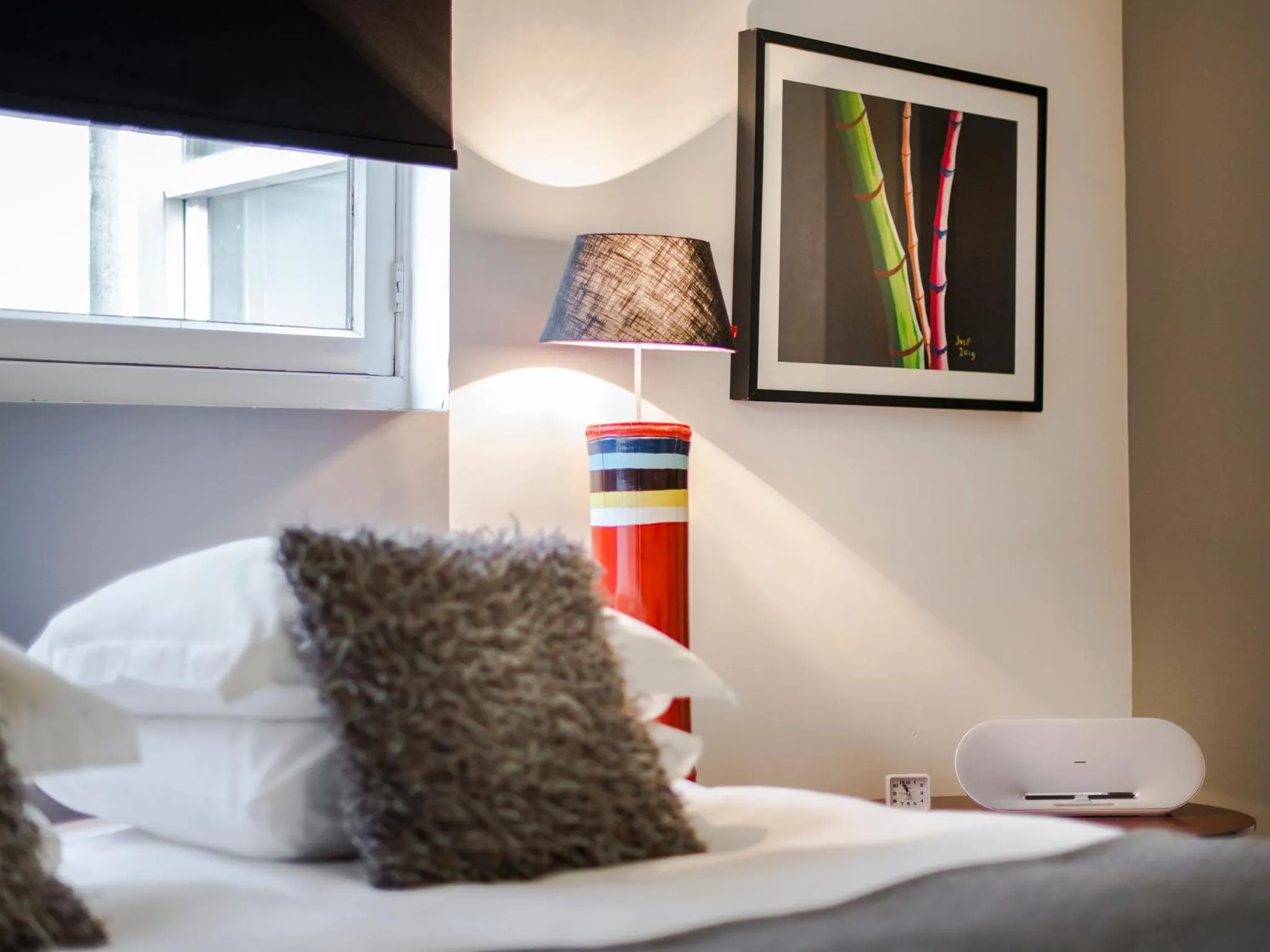 Decorative detail, Bed in Palm Apartment Amsterdam