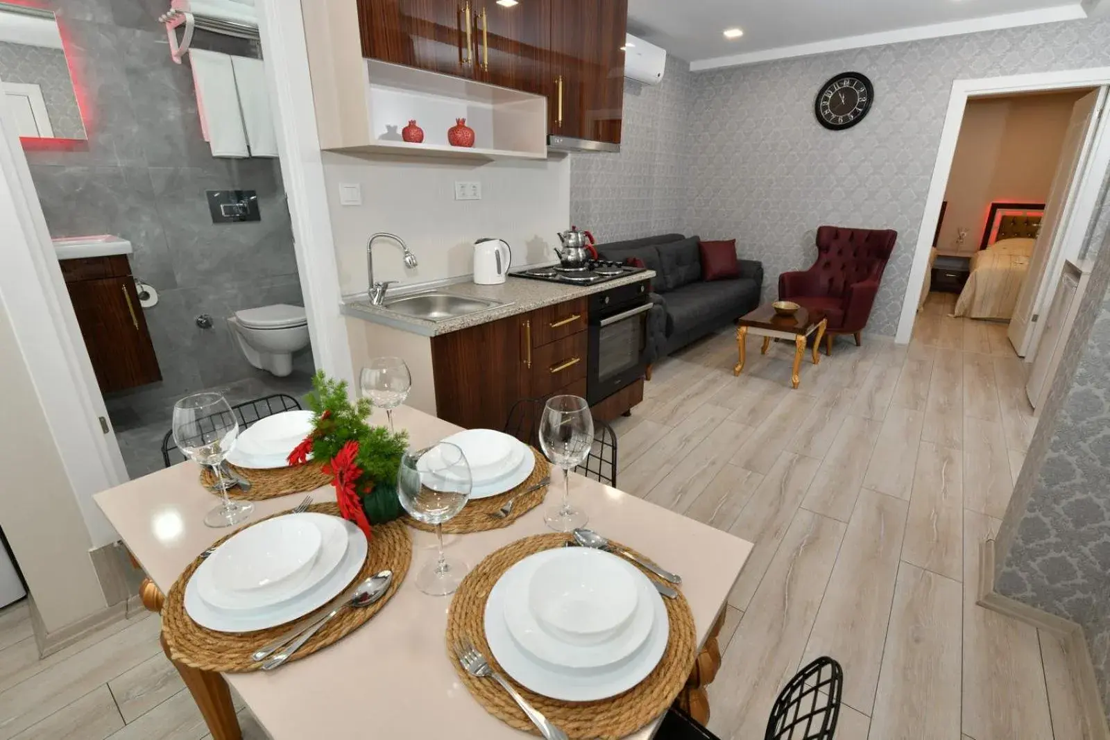 Kitchen or kitchenette in Sea Moon Hotel Kitchen or kitchenette in Sea Moon Hotel