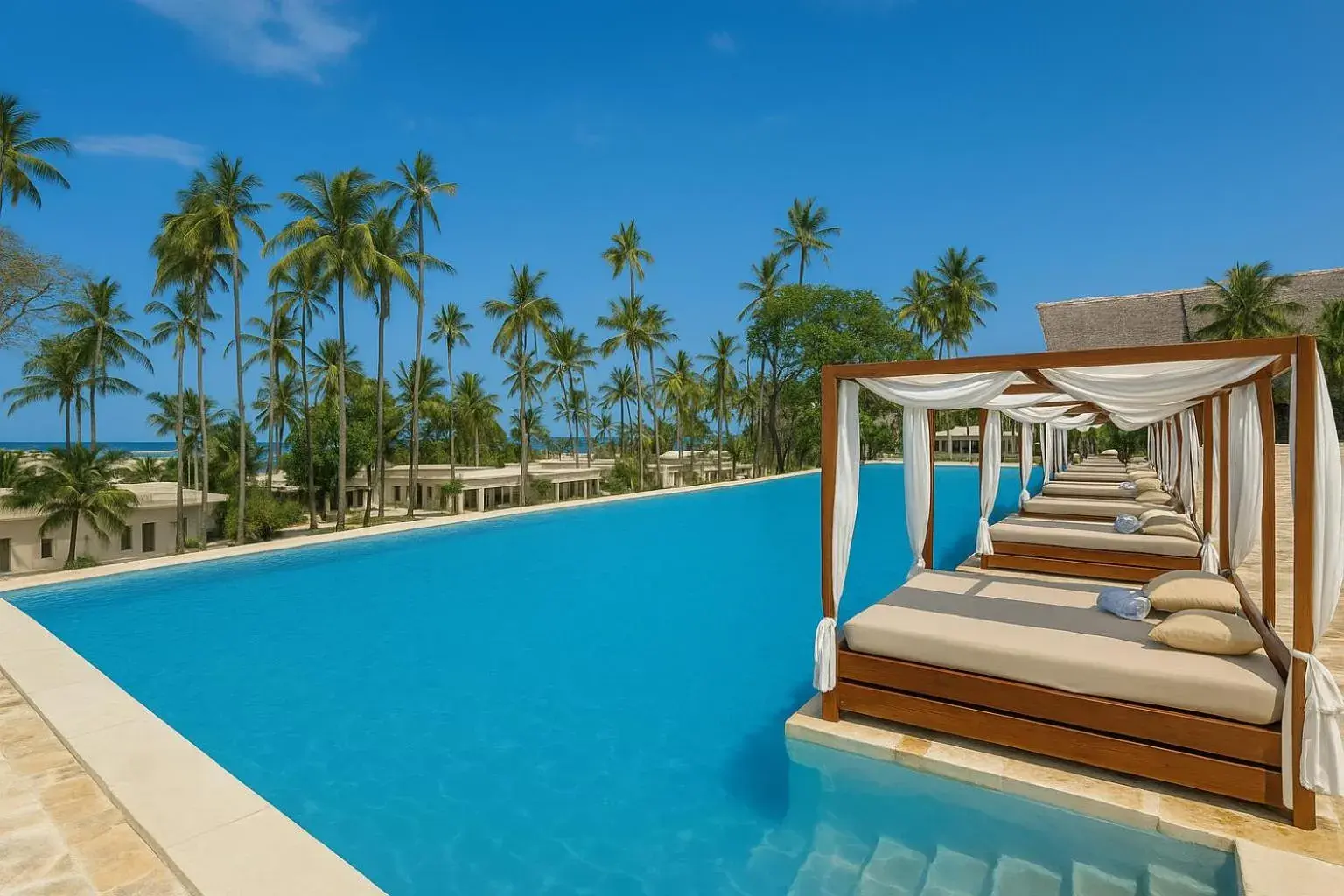 Pool view in Diamonds Mapenzi Beach Pool view in Diamonds Mapenzi Beach
