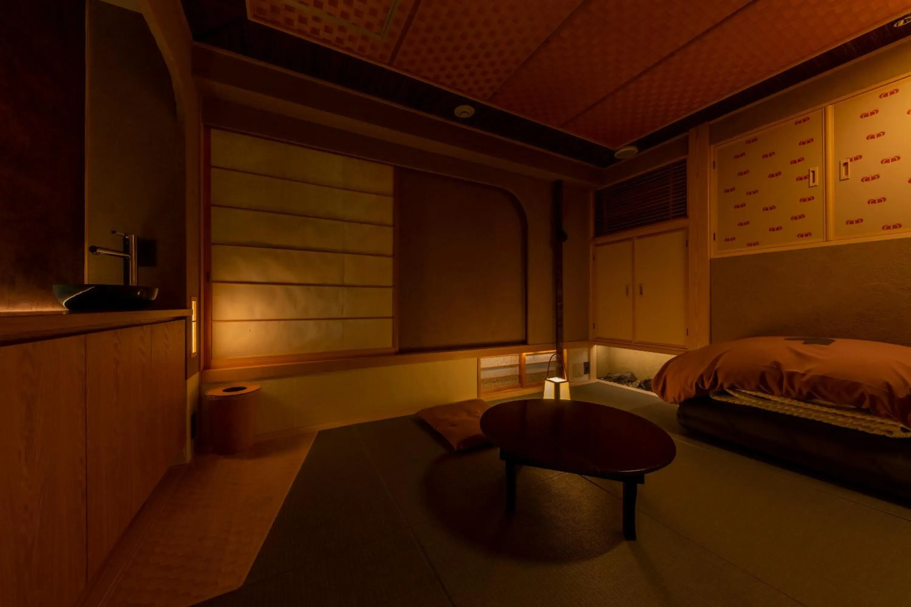 Bed in cyashitsu ryokan asakusa Bed in cyashitsu ryokan asakusa