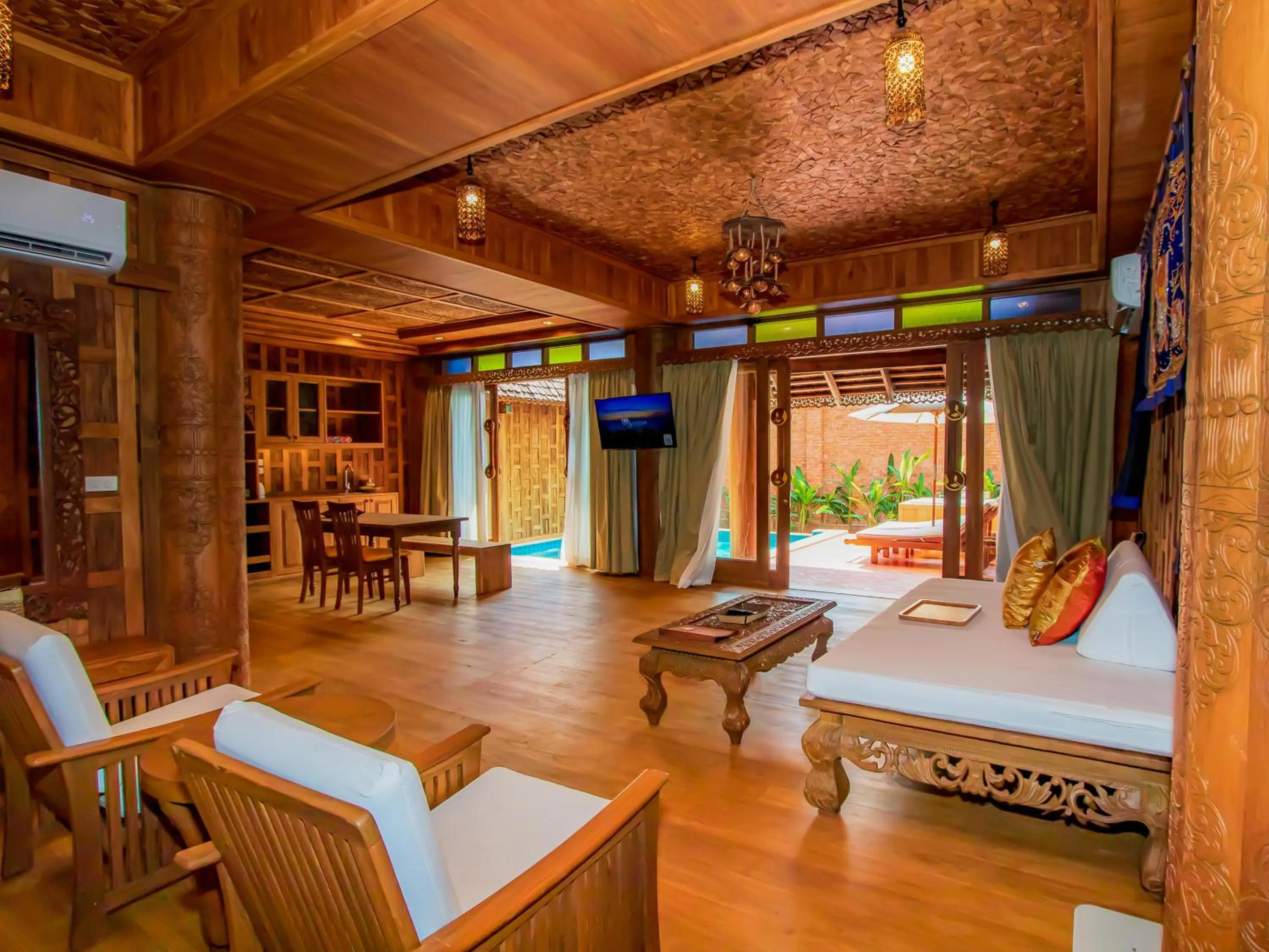 Living room, Bed in Santhiya Phuket Natai Resort & Spa
