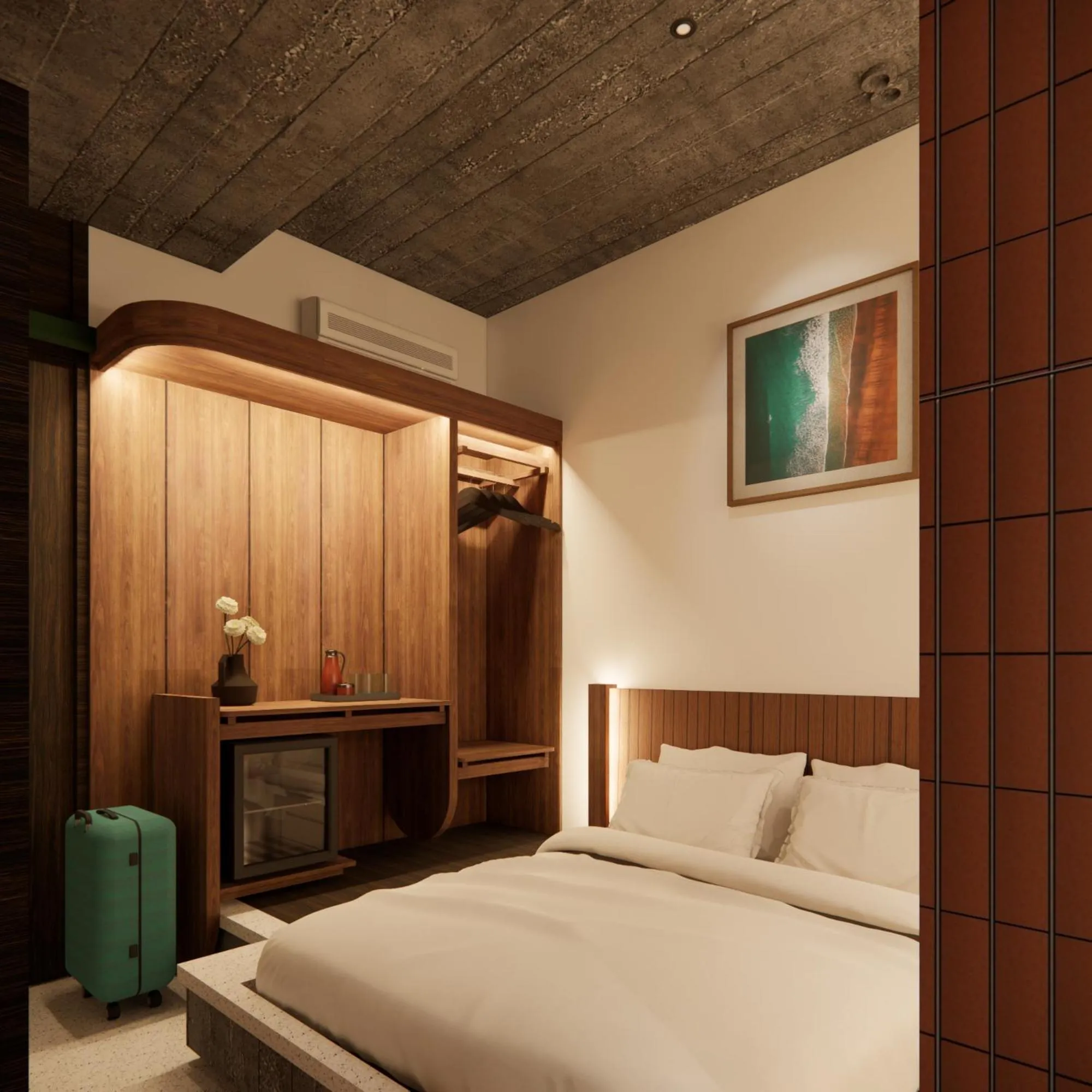 hair dryier, Bed in The Memory Danang Boutique