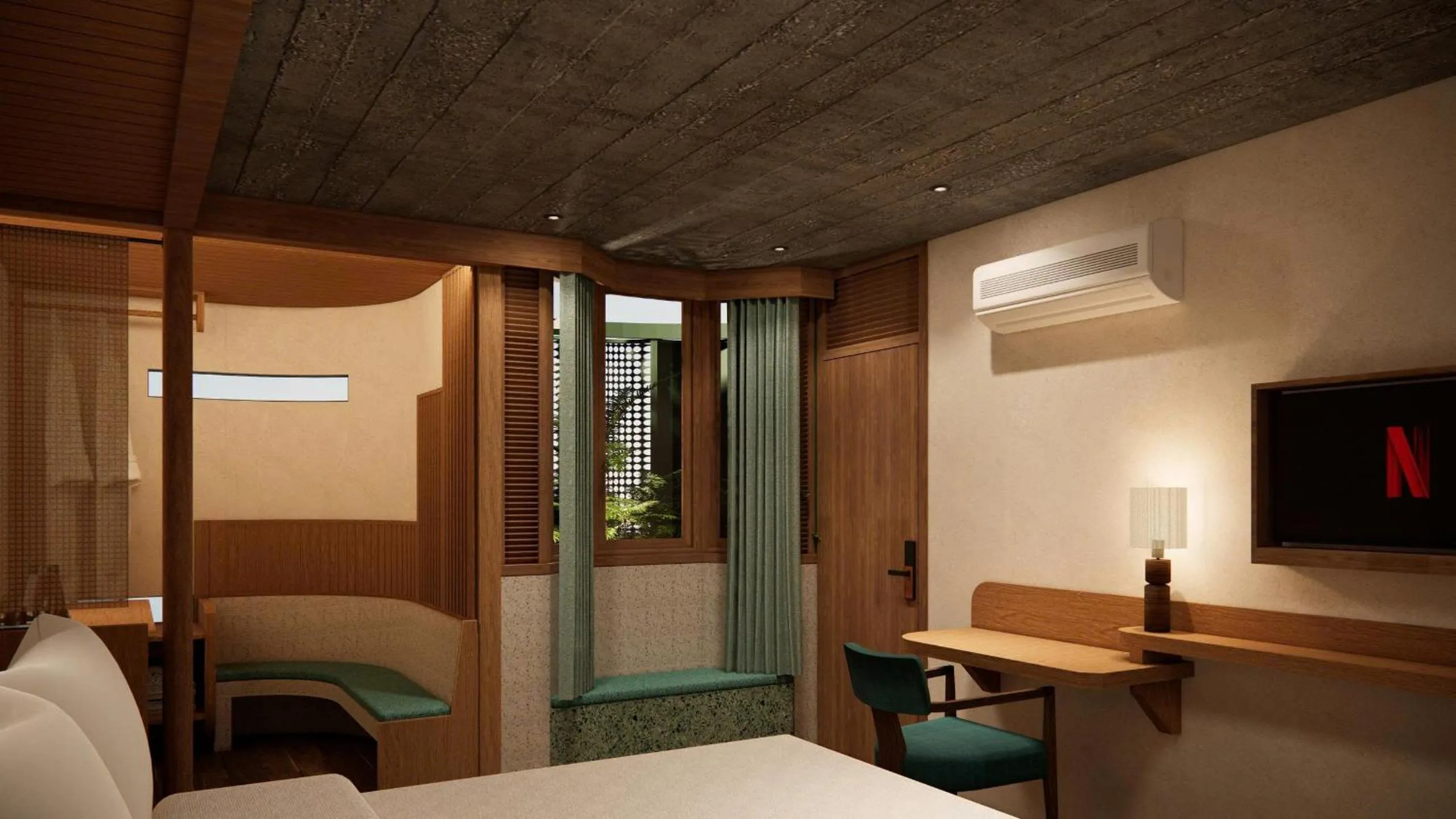 air conditioner, Bed in The Memory Danang Boutique