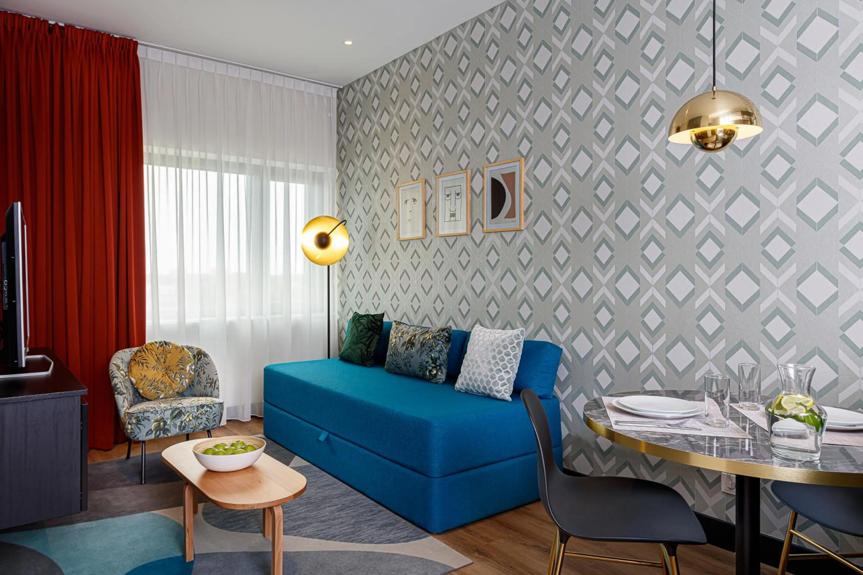 Living room in Citadines Sloterdijk Station Amsterdam