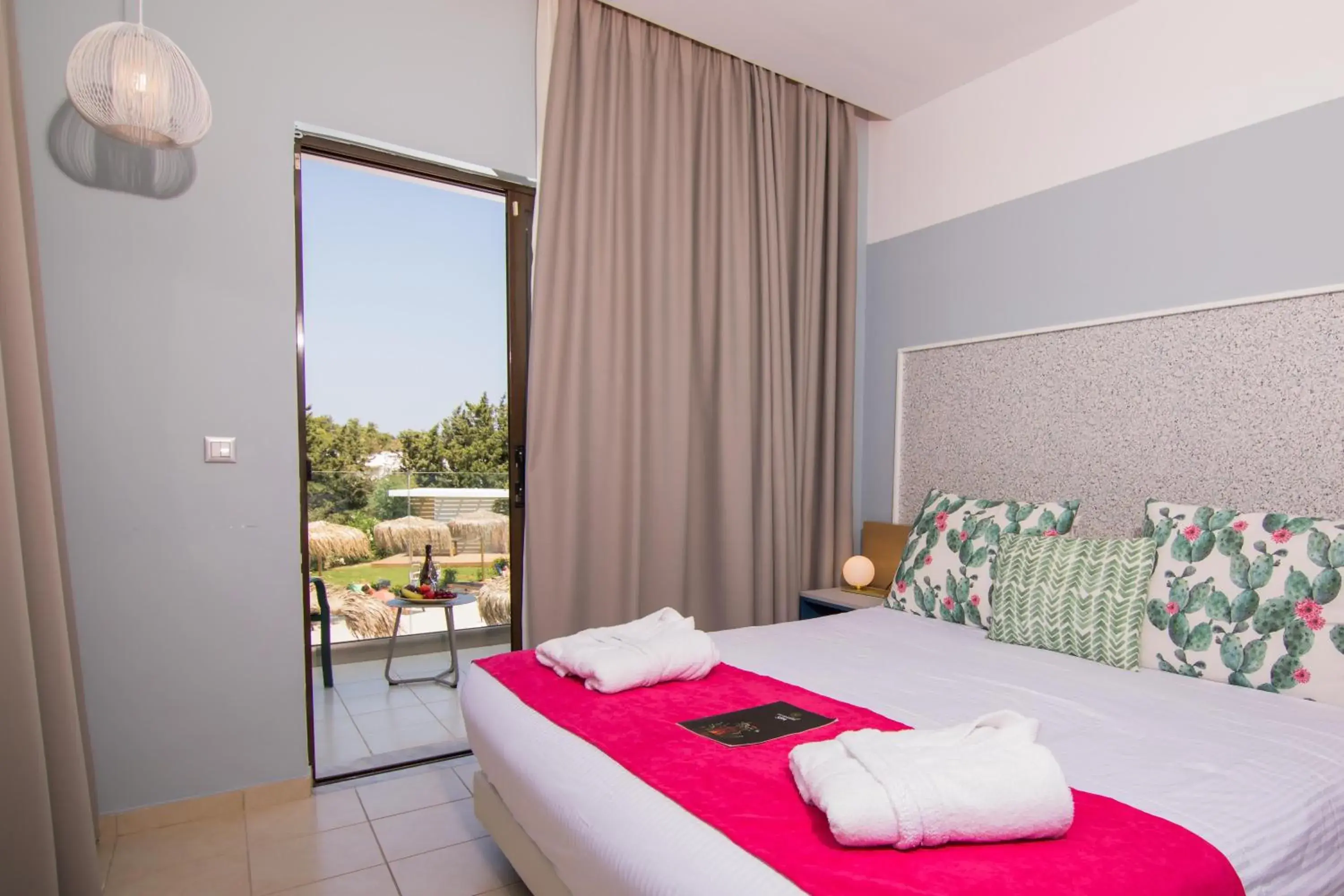 Deluxe Double or Twin Room with Garden View in Lindos Breeze Beach Hotel Deluxe Double or Twin Room with Garden View in Lindos Breeze Beach Hotel